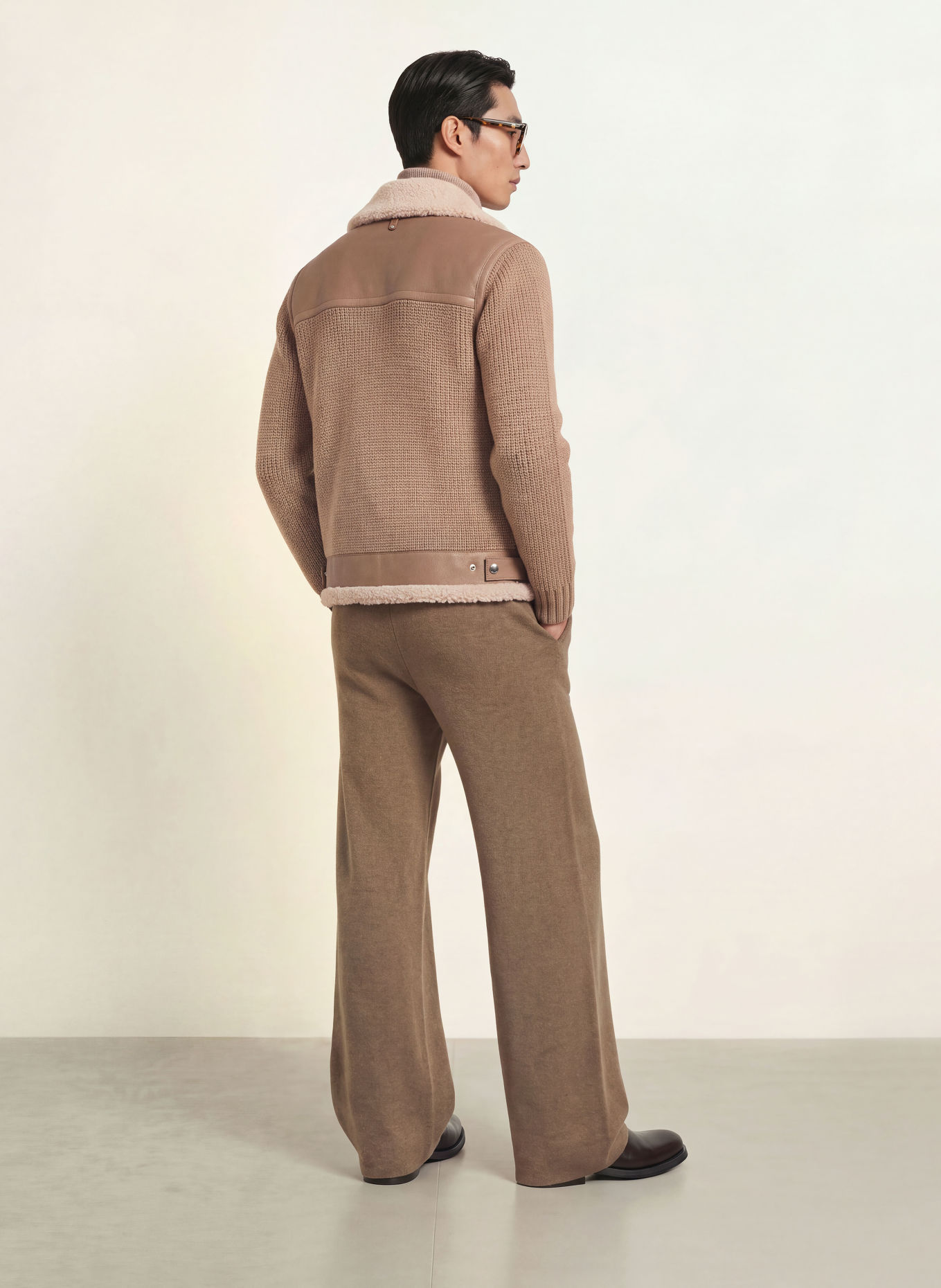 Mackage Lederjacke TORRIAN im Materialmix: TAUPE / HELLBRAUN