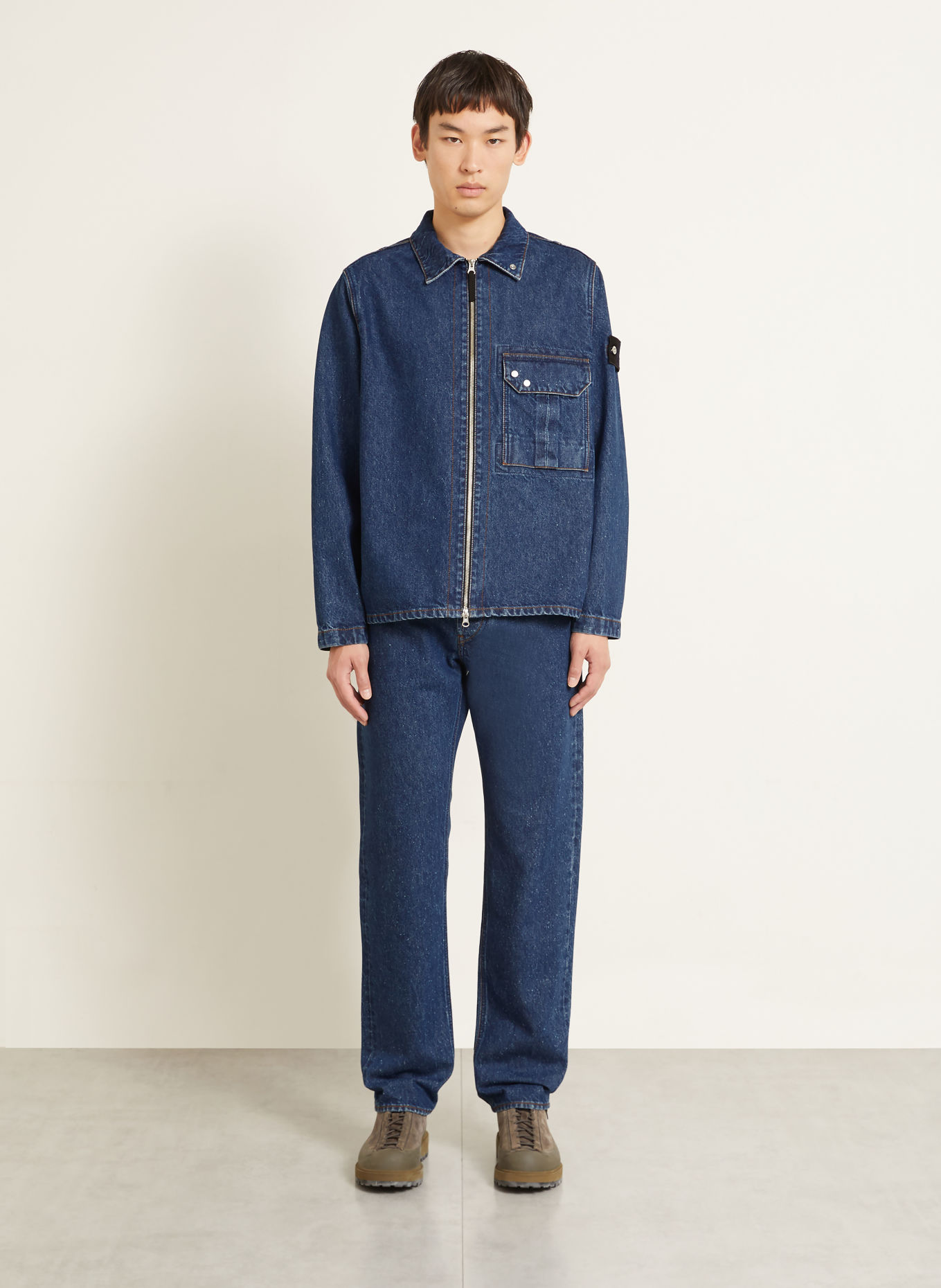 STONE ISLAND Jeans-Overshirt DENIM PROJECT: VJ202 BLUE MEDIUM WASH
