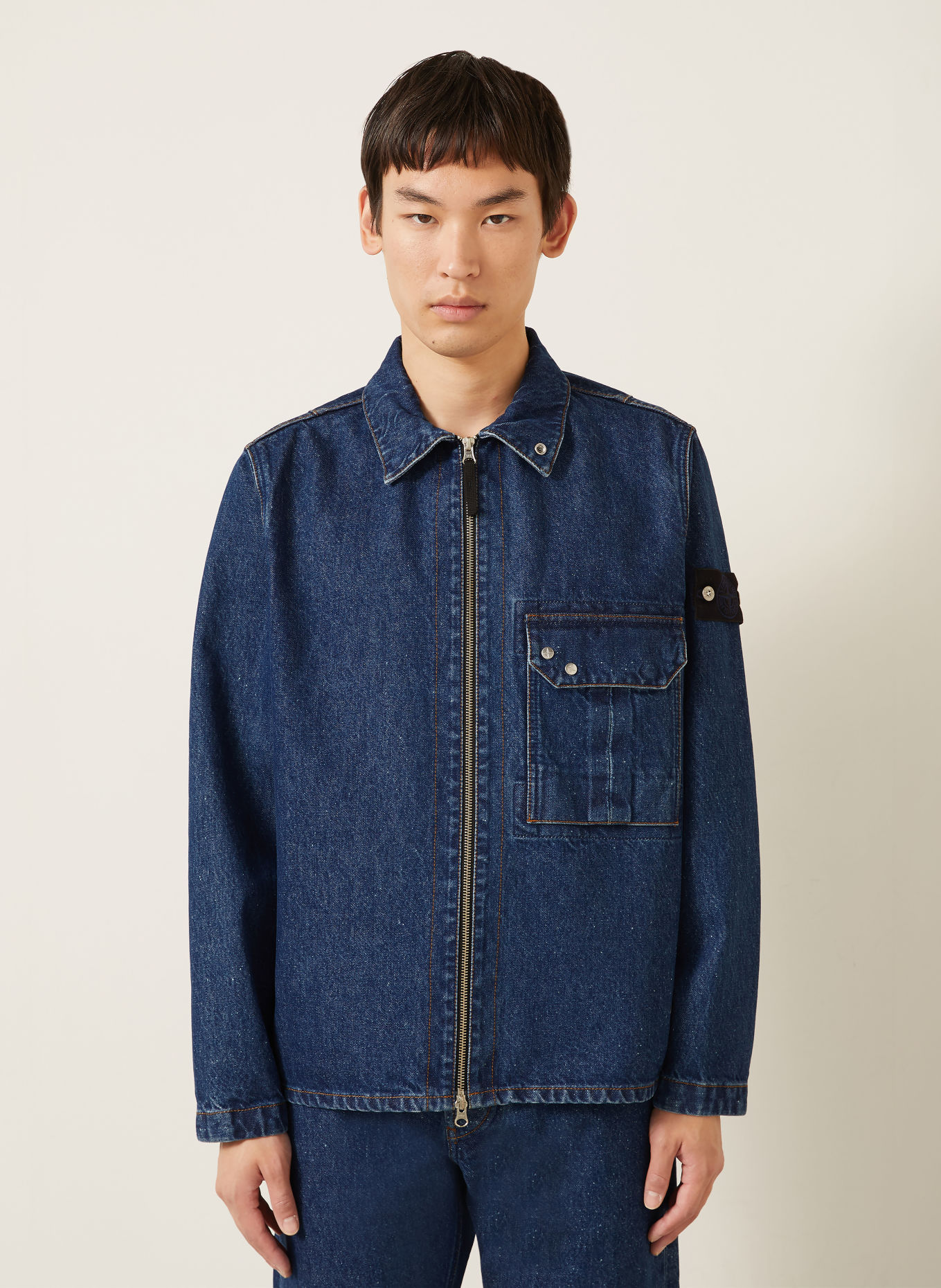 STONE ISLAND Jeans-Overshirt DENIM PROJECT: VJ202 BLUE MEDIUM WASH