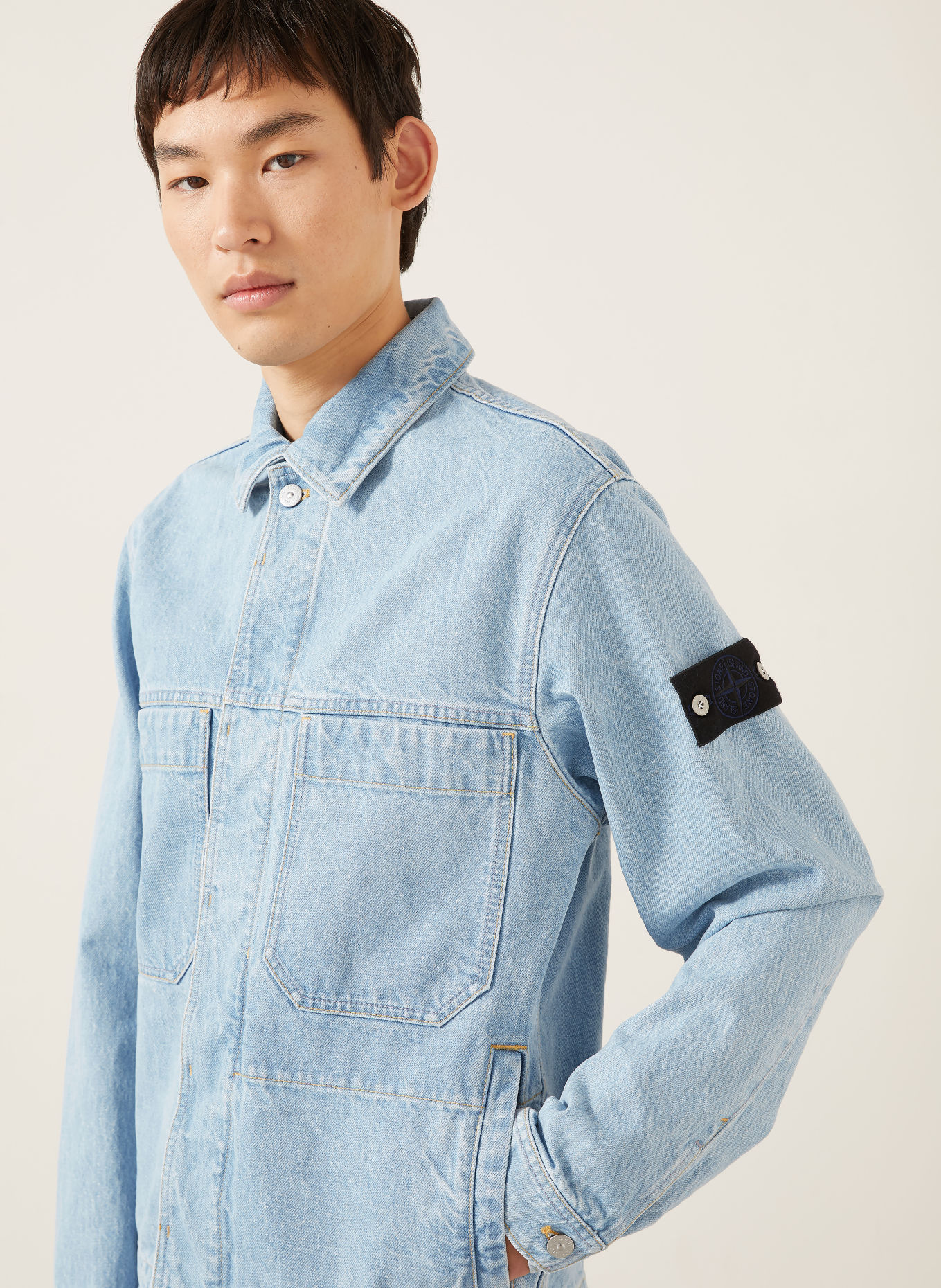 STONE ISLAND Jeansjacke DENIM PROJECT: VJ204 BLUE LIGHT WASH
