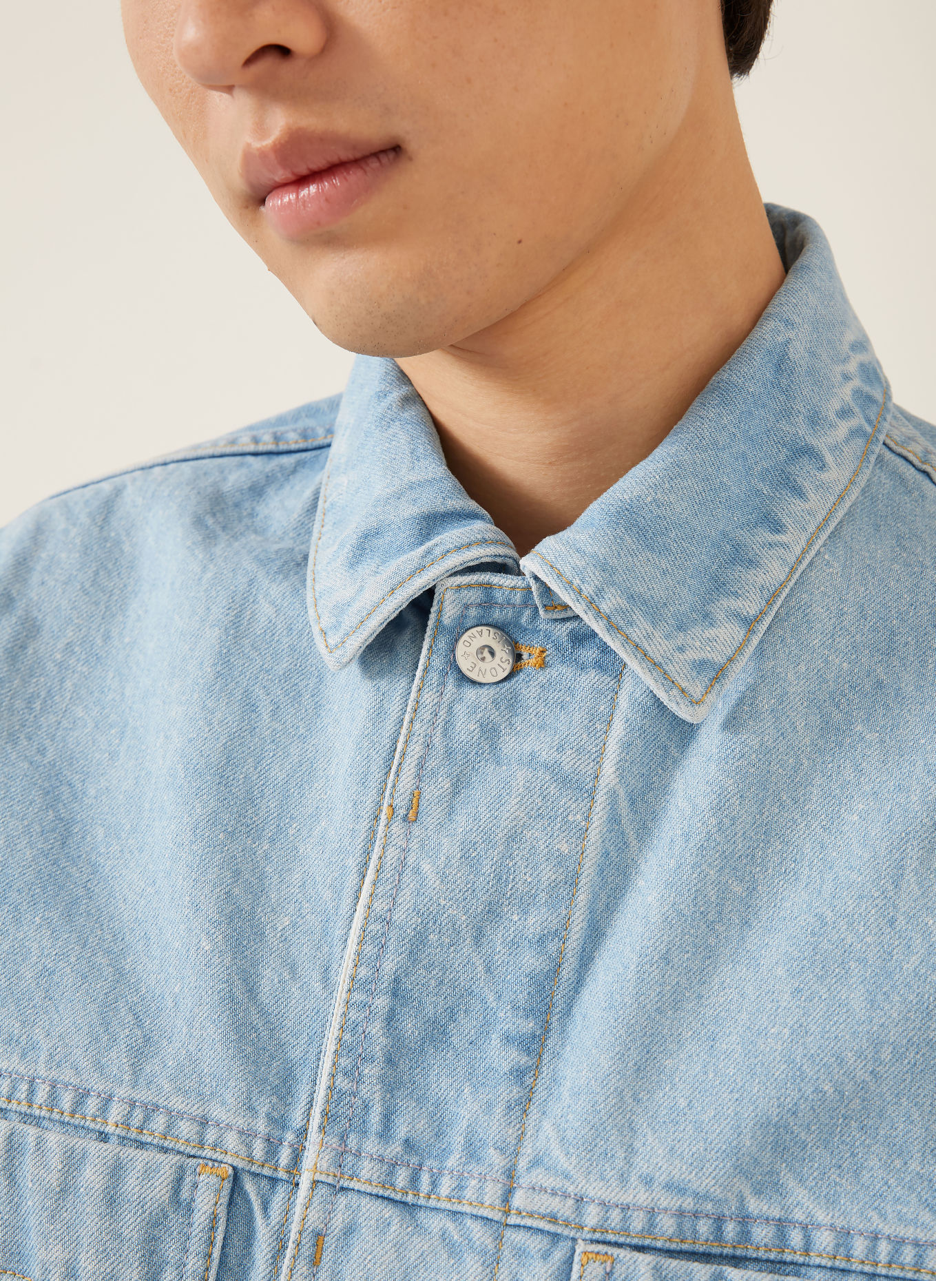 STONE ISLAND Jeansjacke DENIM PROJECT: VJ204 BLUE LIGHT WASH