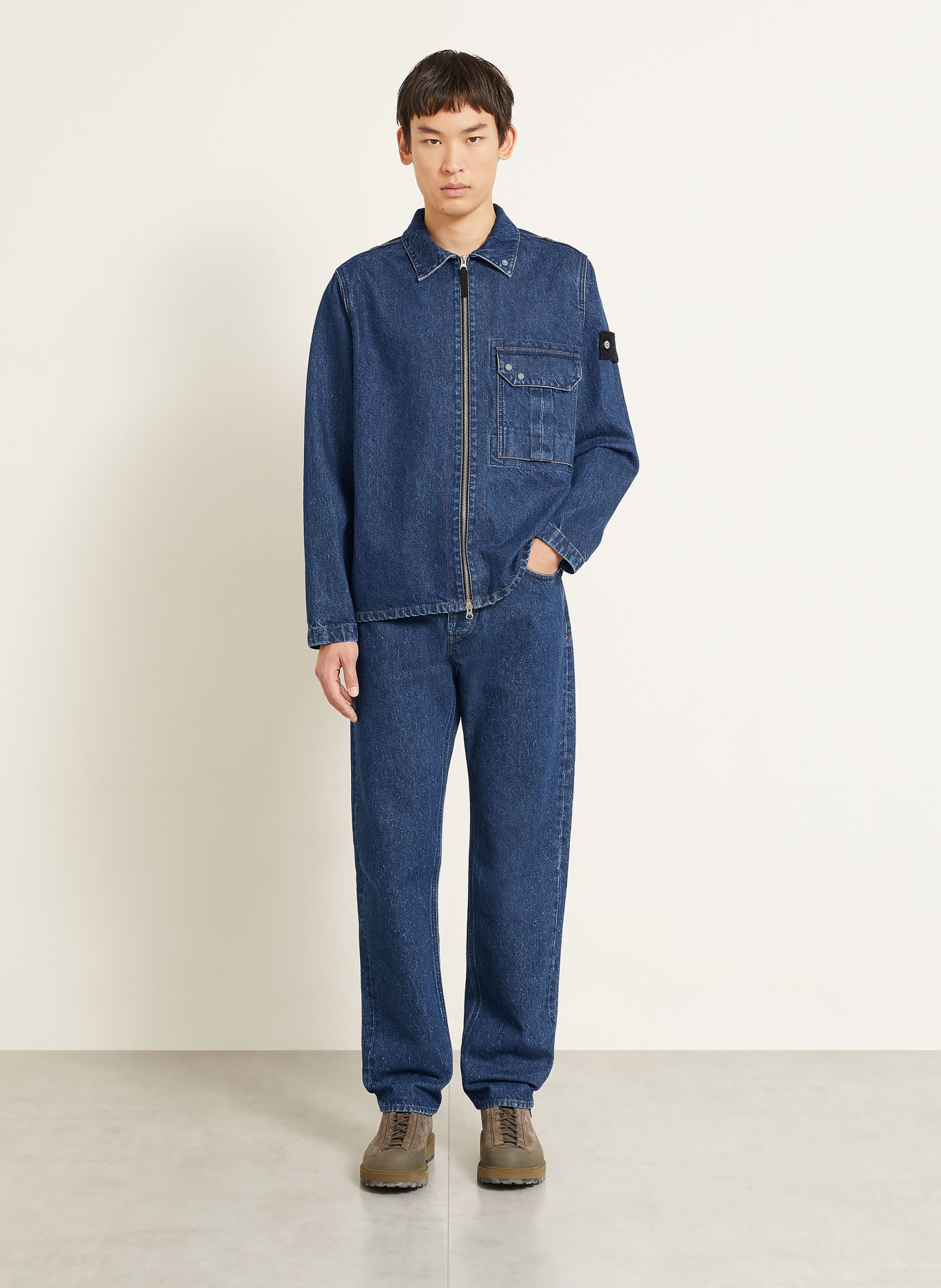 STONE ISLAND Jeans DENIM PROJECT Straight Fit: VJ202 BLUE MEDIUM WASH