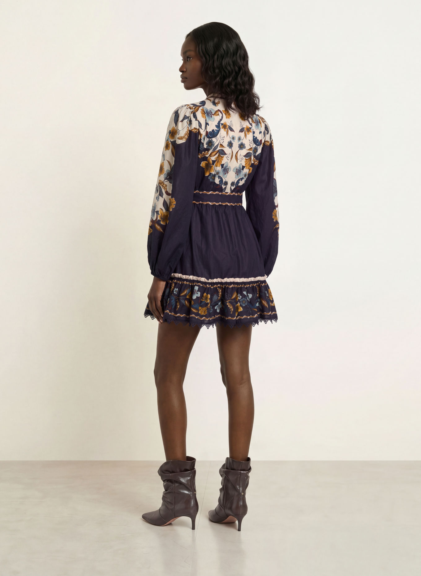 FARM RIO Robe: BLEU / MARRON / CRÈME