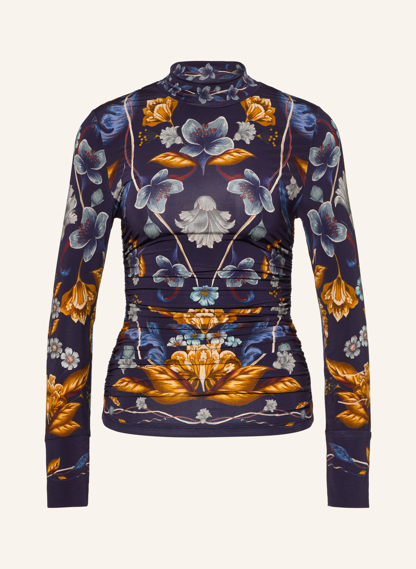 FARM RIO Longsleeve: DONKERBLAUW / BLAUWGRIJS / DONKERGEEL