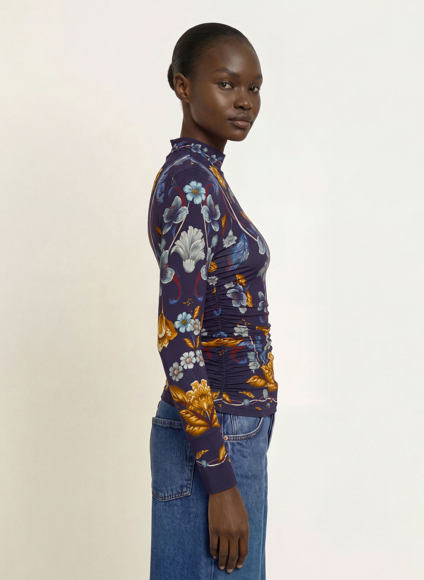 FARM RIO Longsleeve: DONKERBLAUW / BLAUWGRIJS / DONKERGEEL