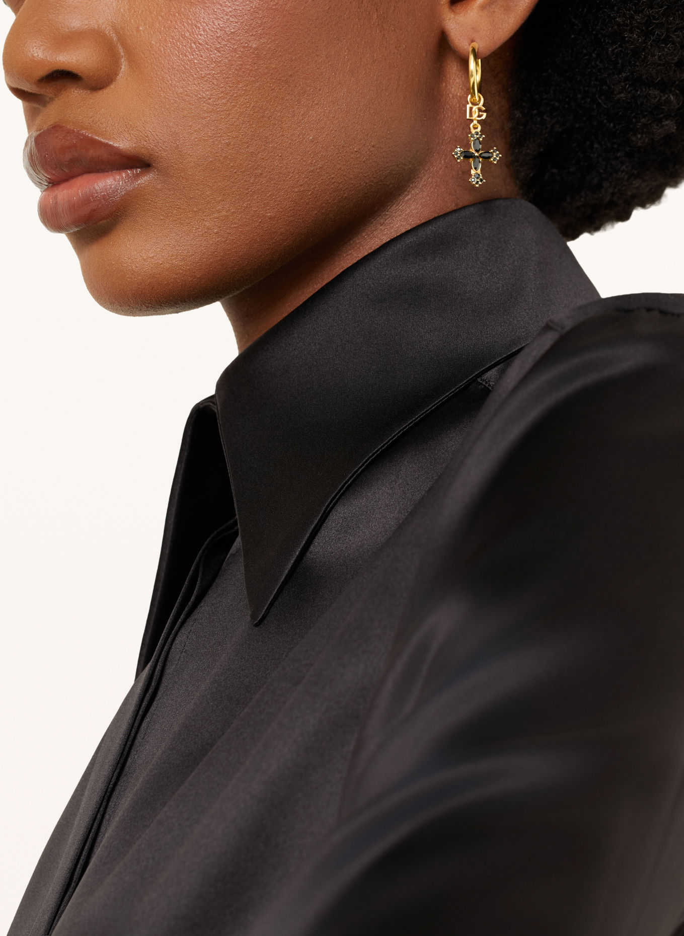 DOLCE & GABBANA Hoop earrings: GOLD / BLACK