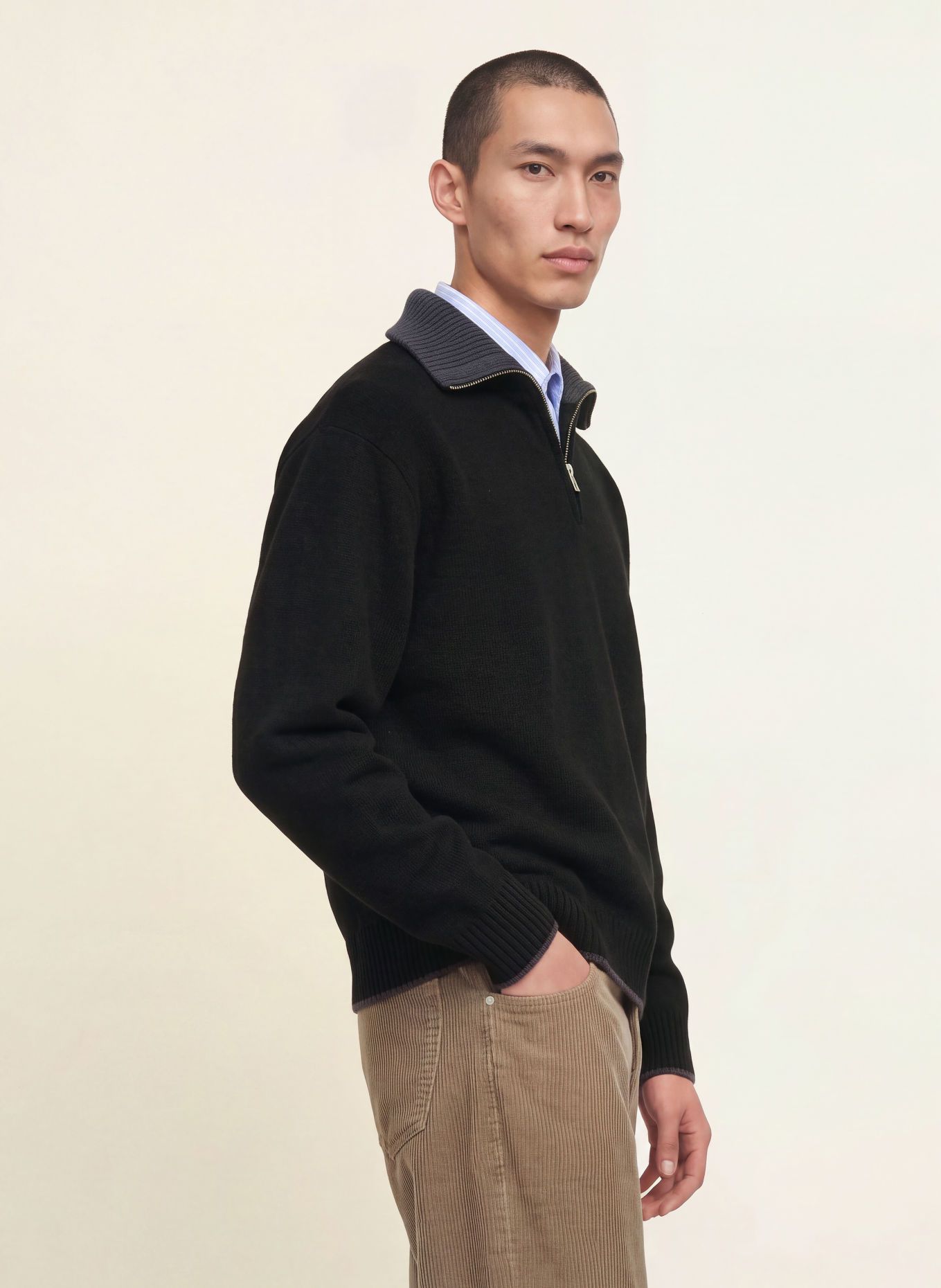 AXEL ARIGATO Half-zip sweater: BLACK