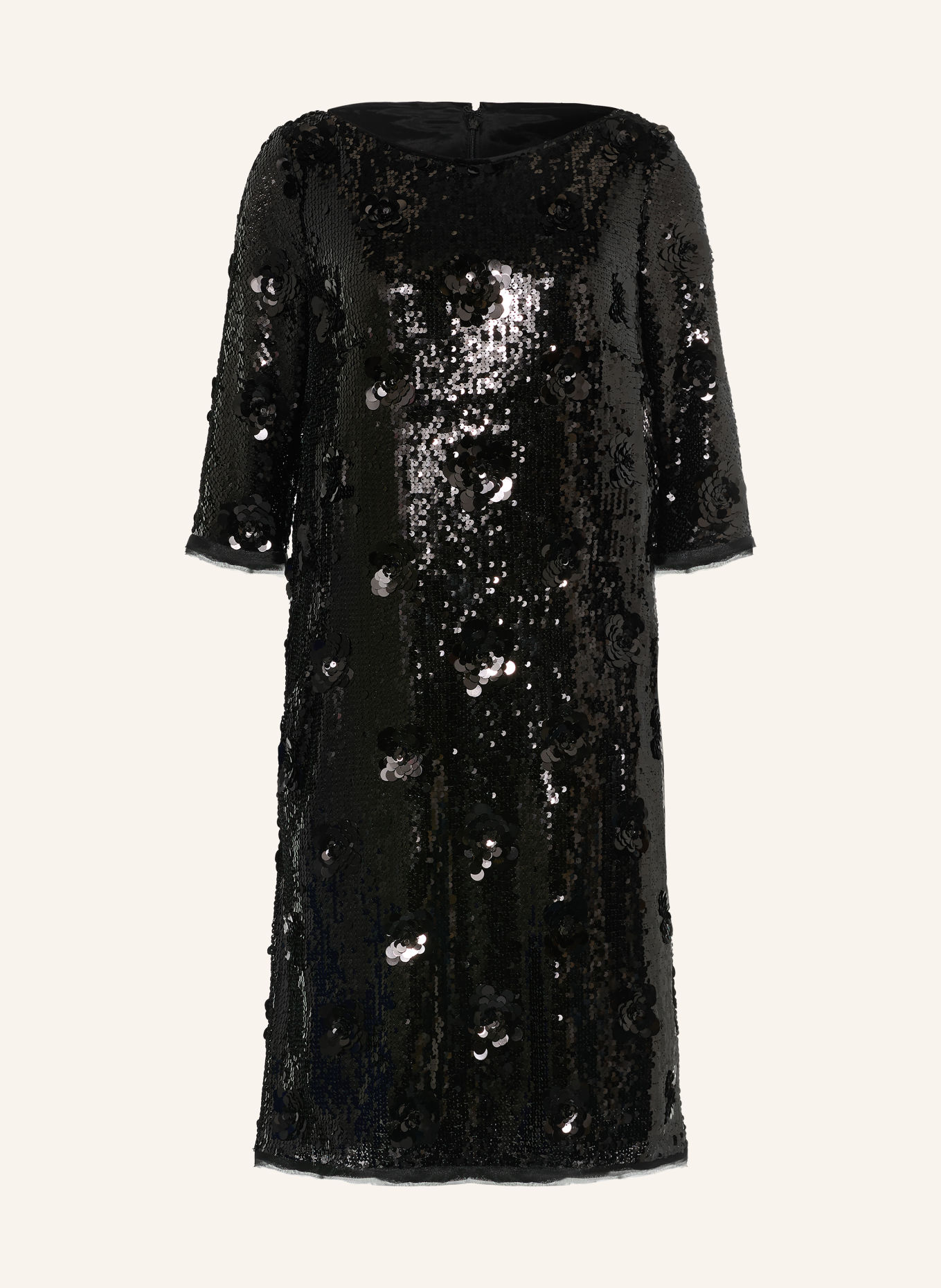 TALBOT RUNHOF Robe de cocktail à manches 3/4 et paillettes: 999 BLACK