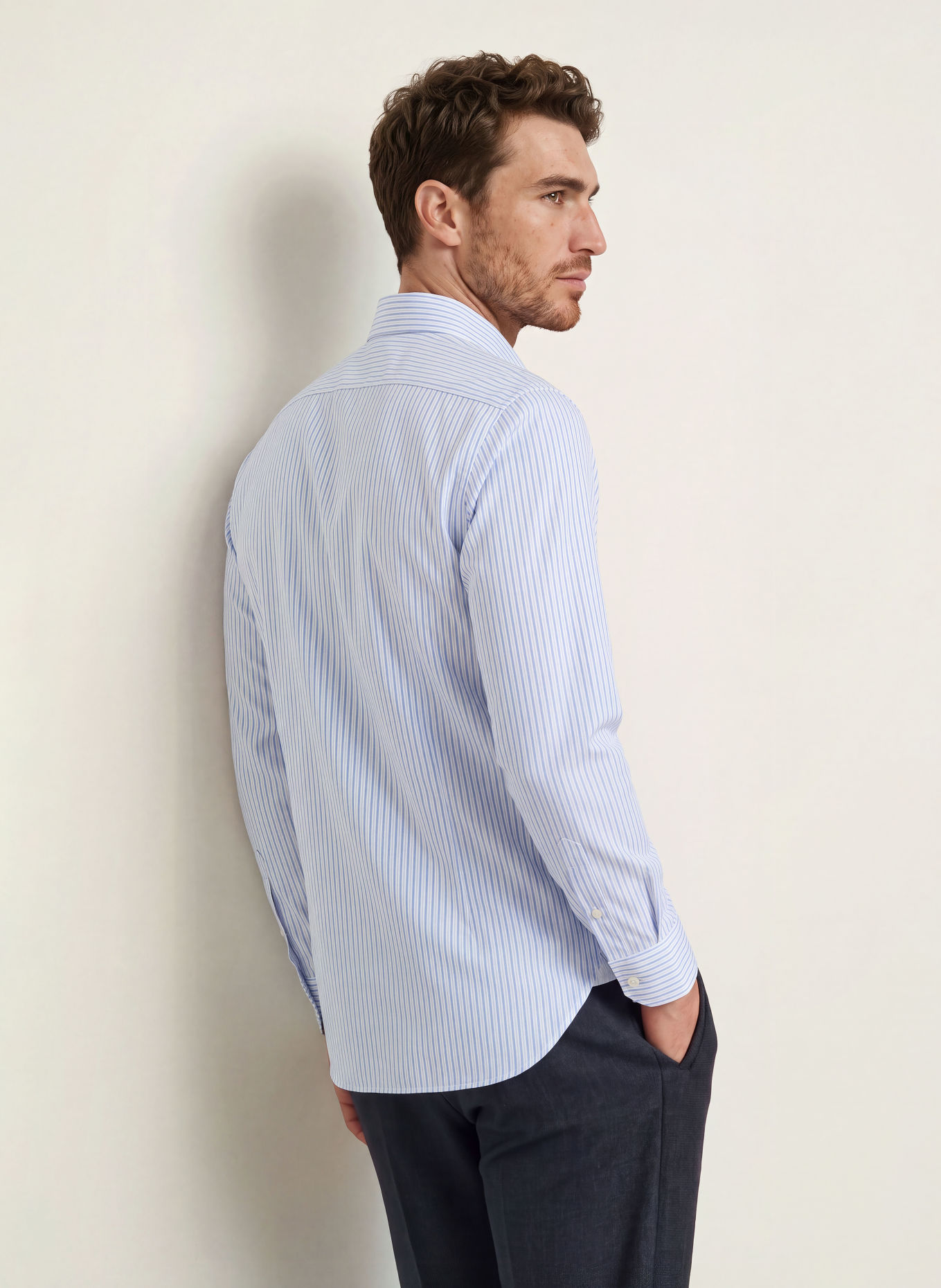 BARBA NAPOLI Hemd Slim Fit: HELLBLAU / DUNKELGRAU / WEISS