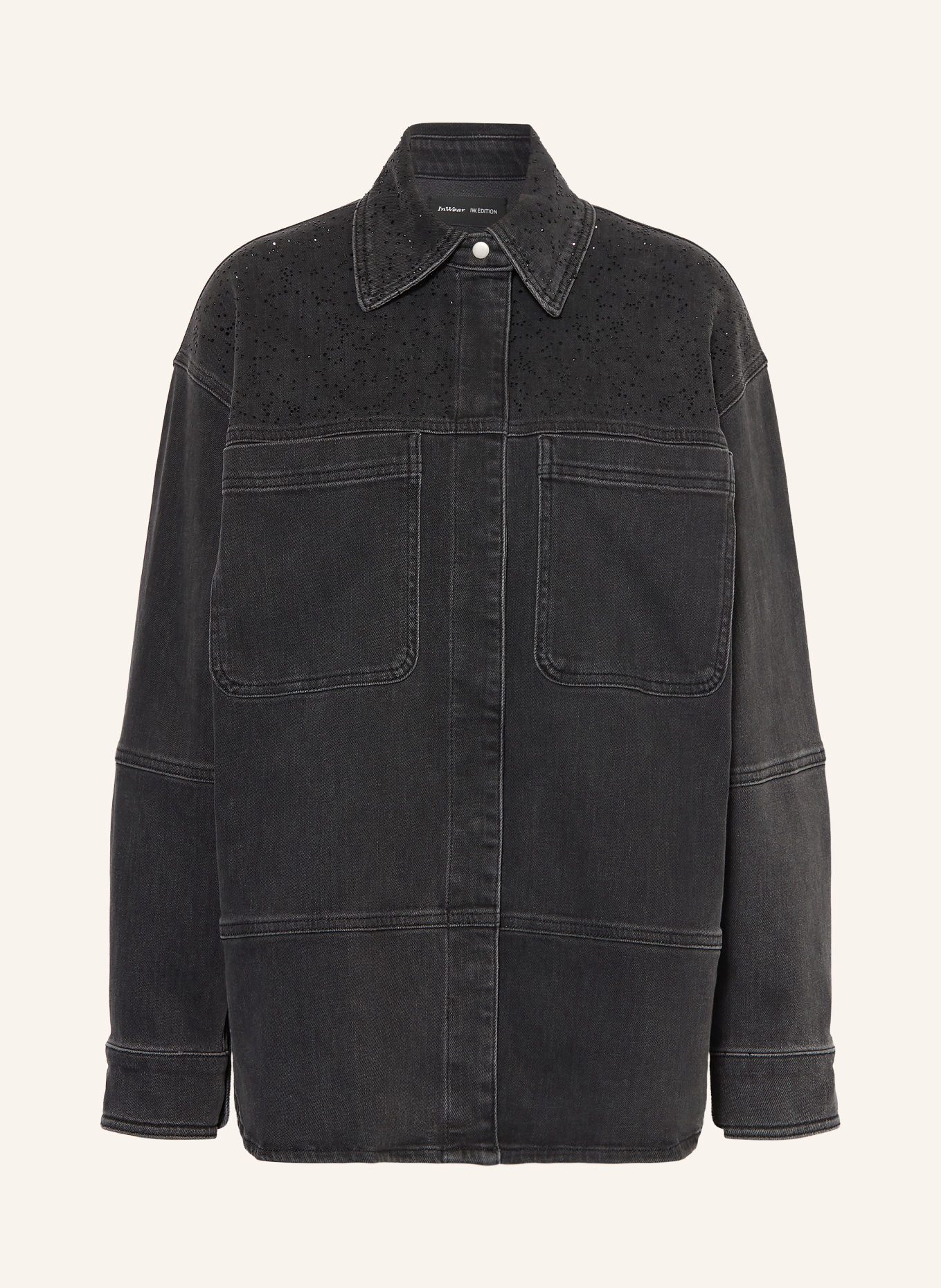 InWear Kurtka dżinsowa JUNAIW z kamieniami ozdobnymi: 900012851 DARK GREY WASH DENIM