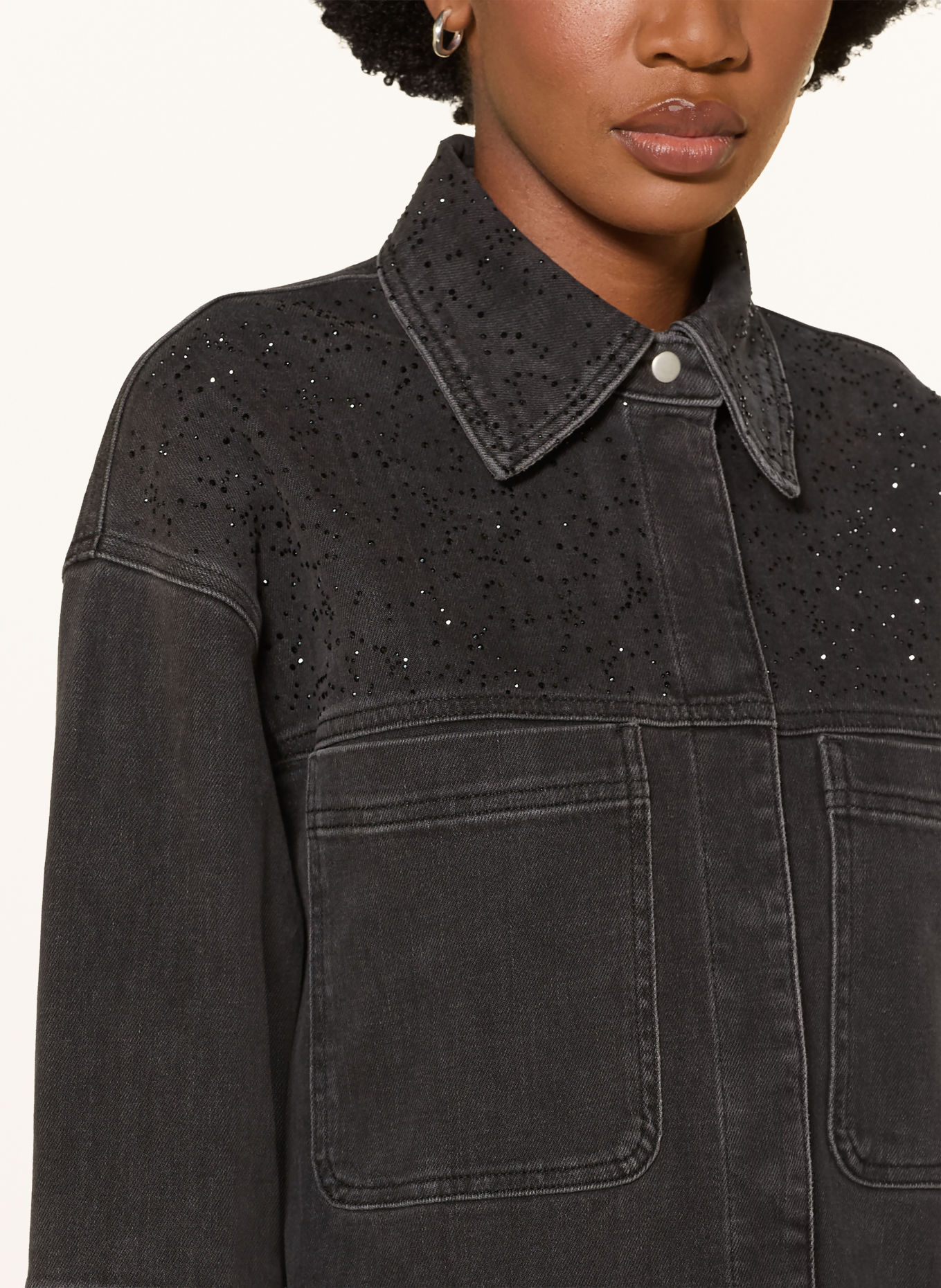 InWear Kurtka dżinsowa JUNAIW z kamieniami ozdobnymi: 900012851 DARK GREY WASH DENIM