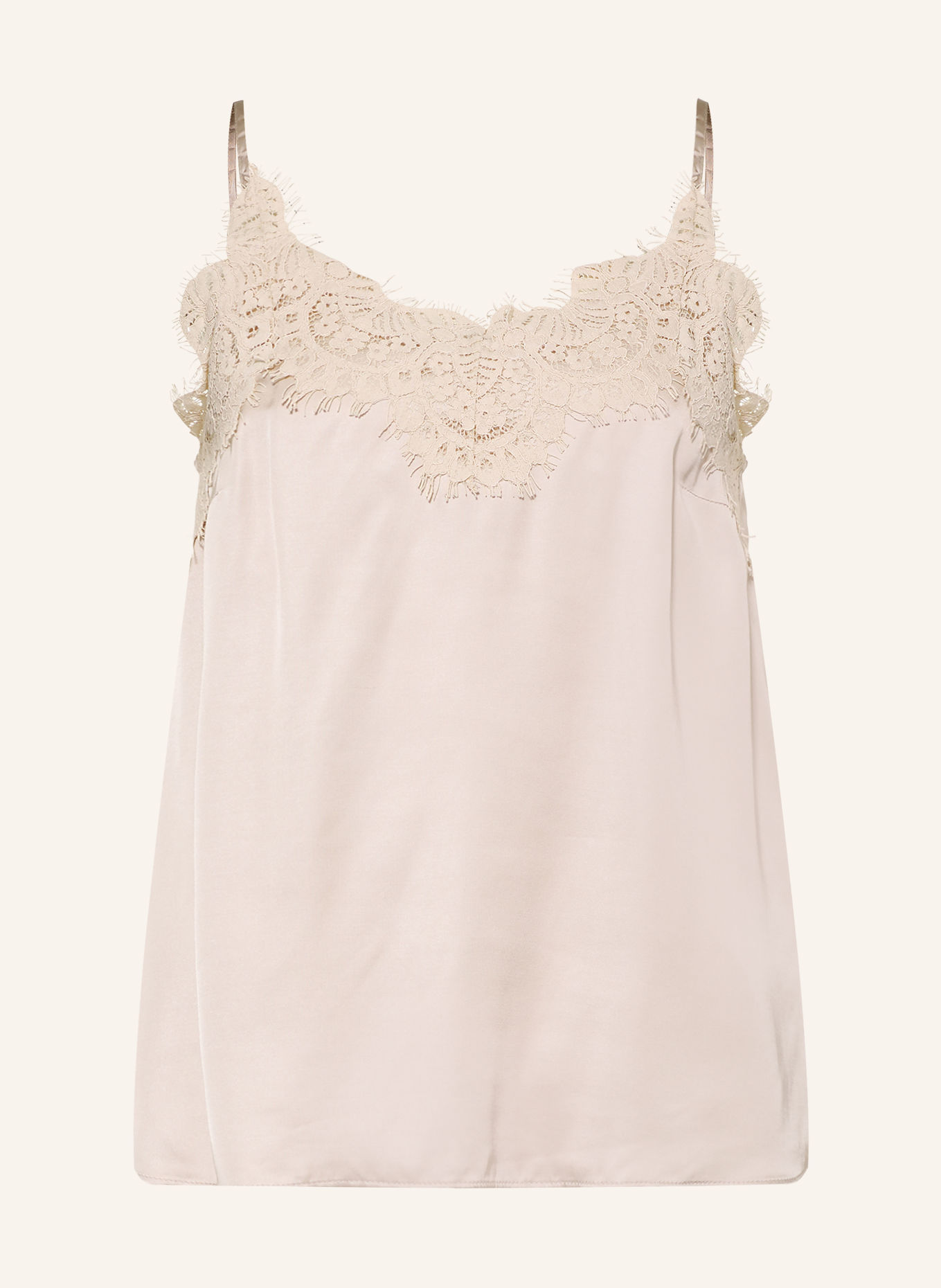 InWear Satijnen top ORAHIW met kant: CRÈME