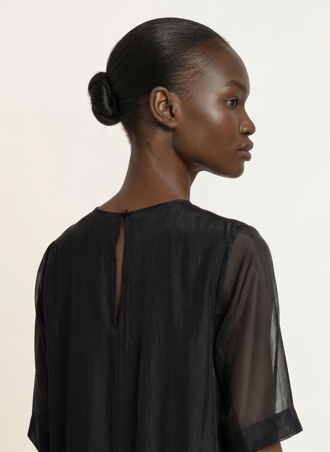 InWear ORANGEIW shirt blouse with 3/4 sleeves and ruffles: BLACK