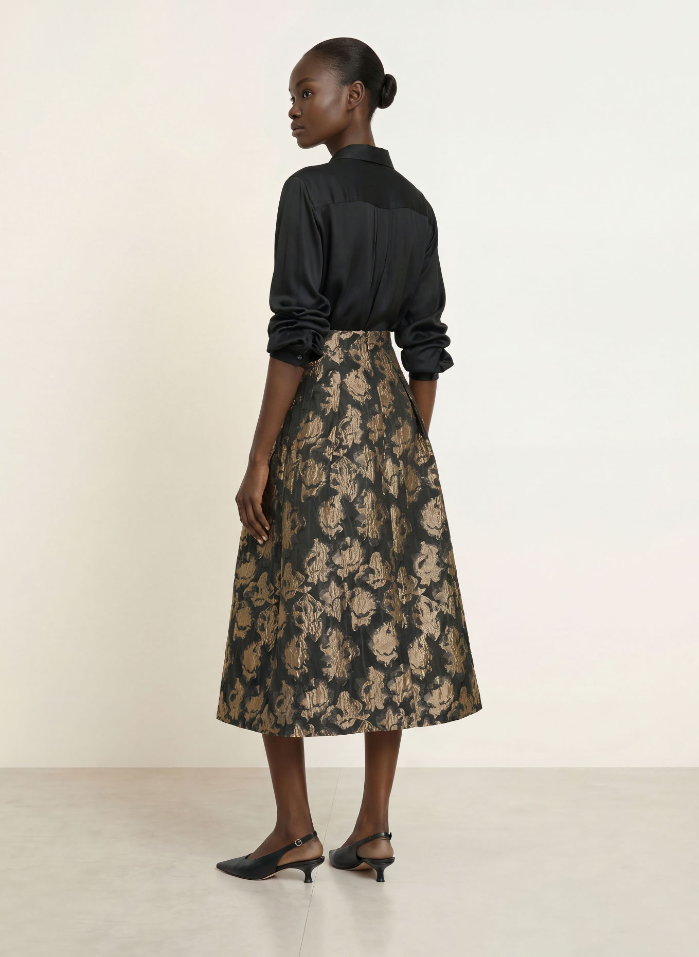 InWear Jacquardrok YANCIEIW: ZWART / GOUD / PETROL