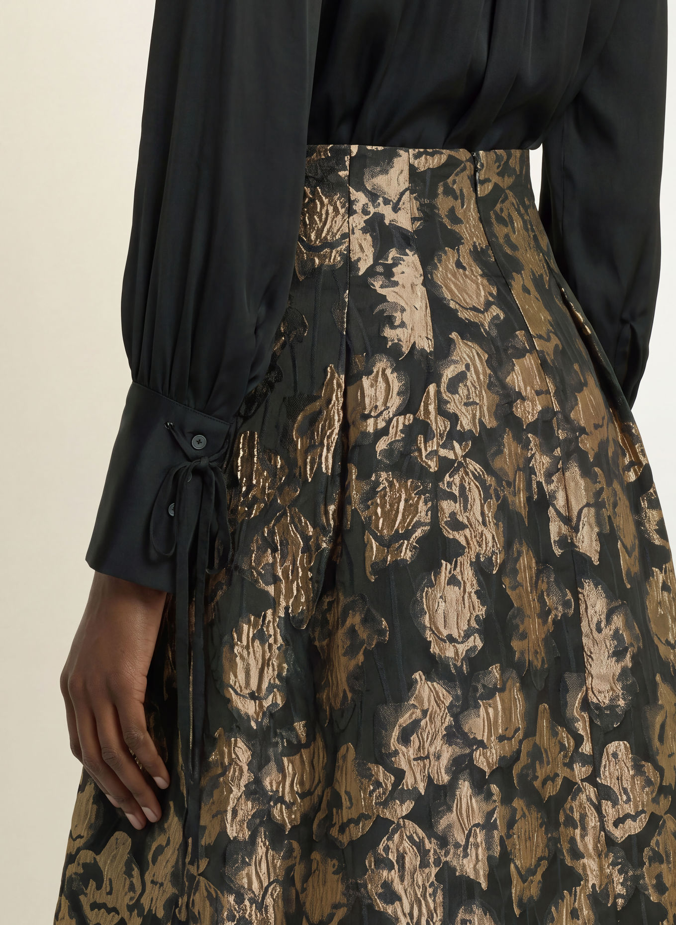 InWear Jacquardrok YANCIEIW: ZWART / GOUD / PETROL