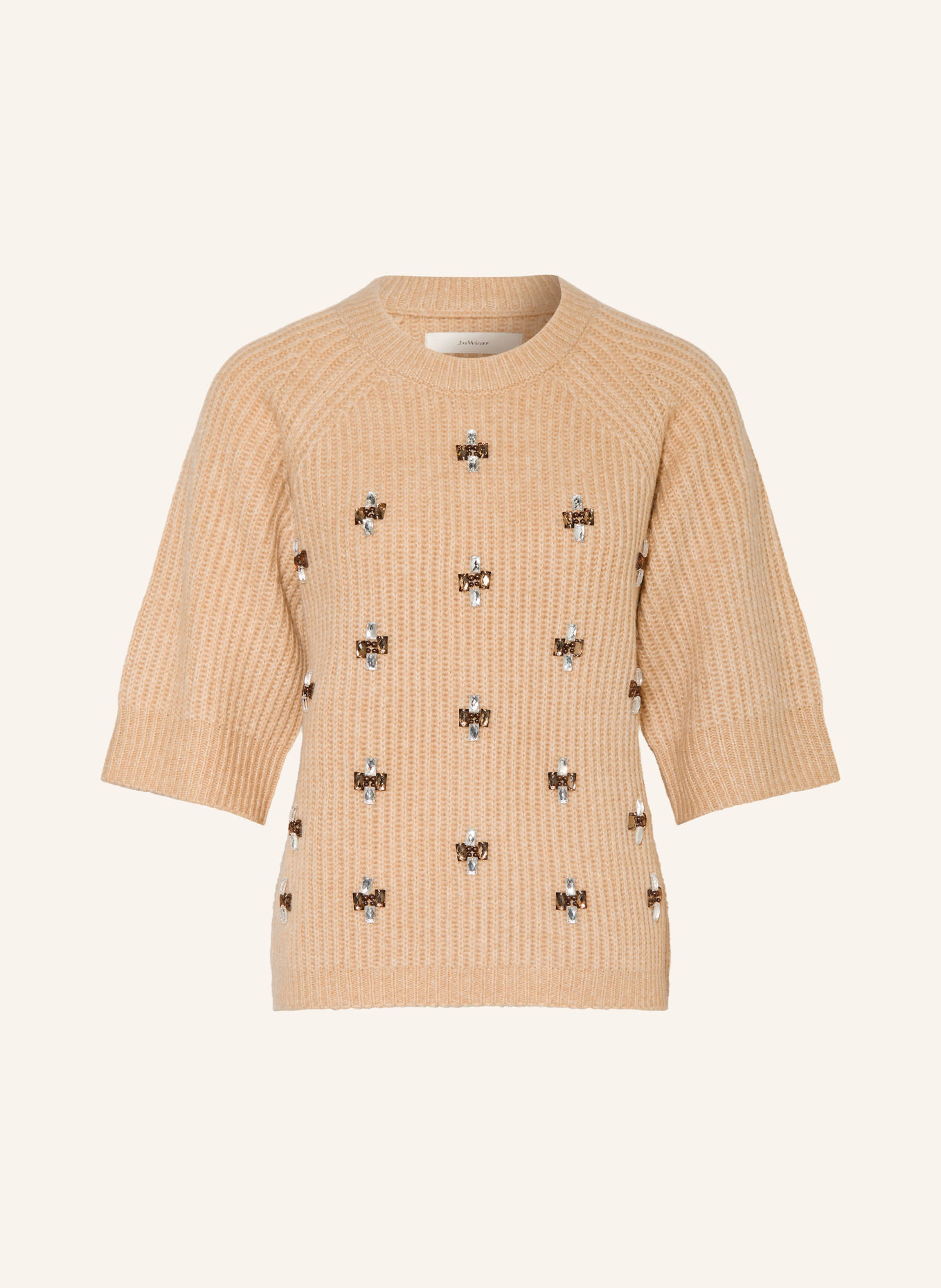 InWear PRISKAIW Knit shirt with Rhinestones: BEIGE