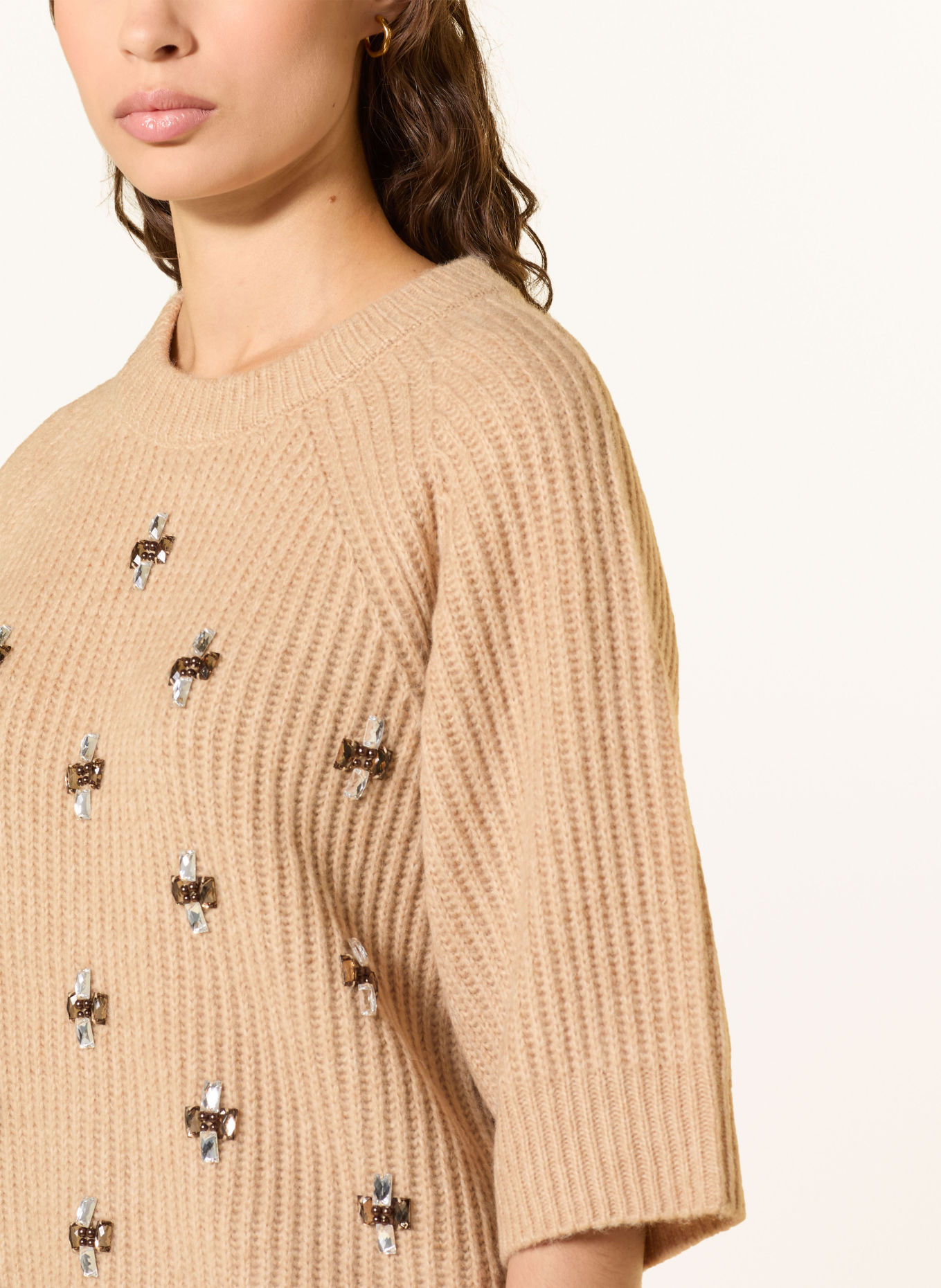 InWear PRISKAIW Knit shirt with Rhinestones: BEIGE