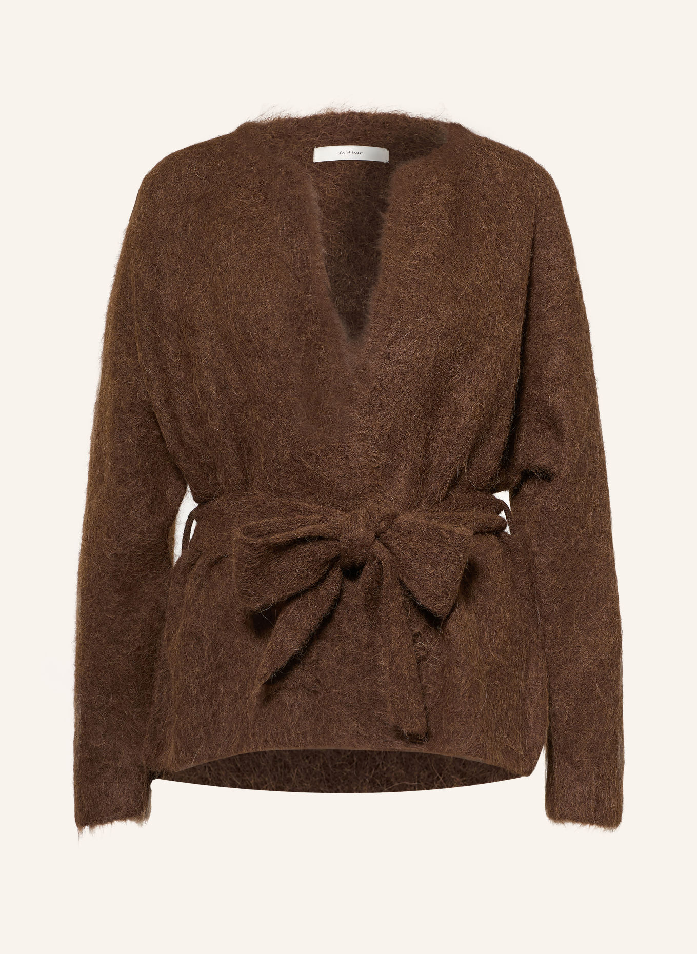 InWear PELLOIW Knit wrap with Alpaca: DARK BROWN