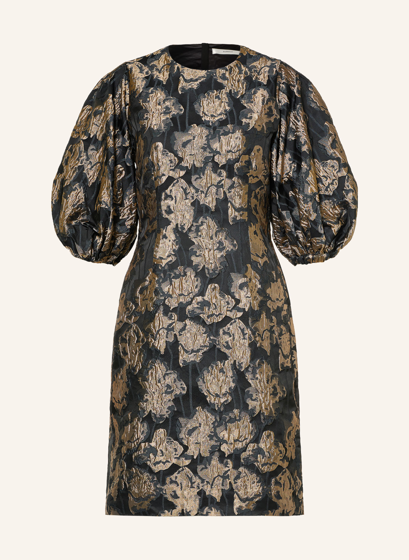 InWear YANCIEIW Jacquard Dress with 3/4-Length Sleeves: BLACK / BEIGE / DARK GRAY