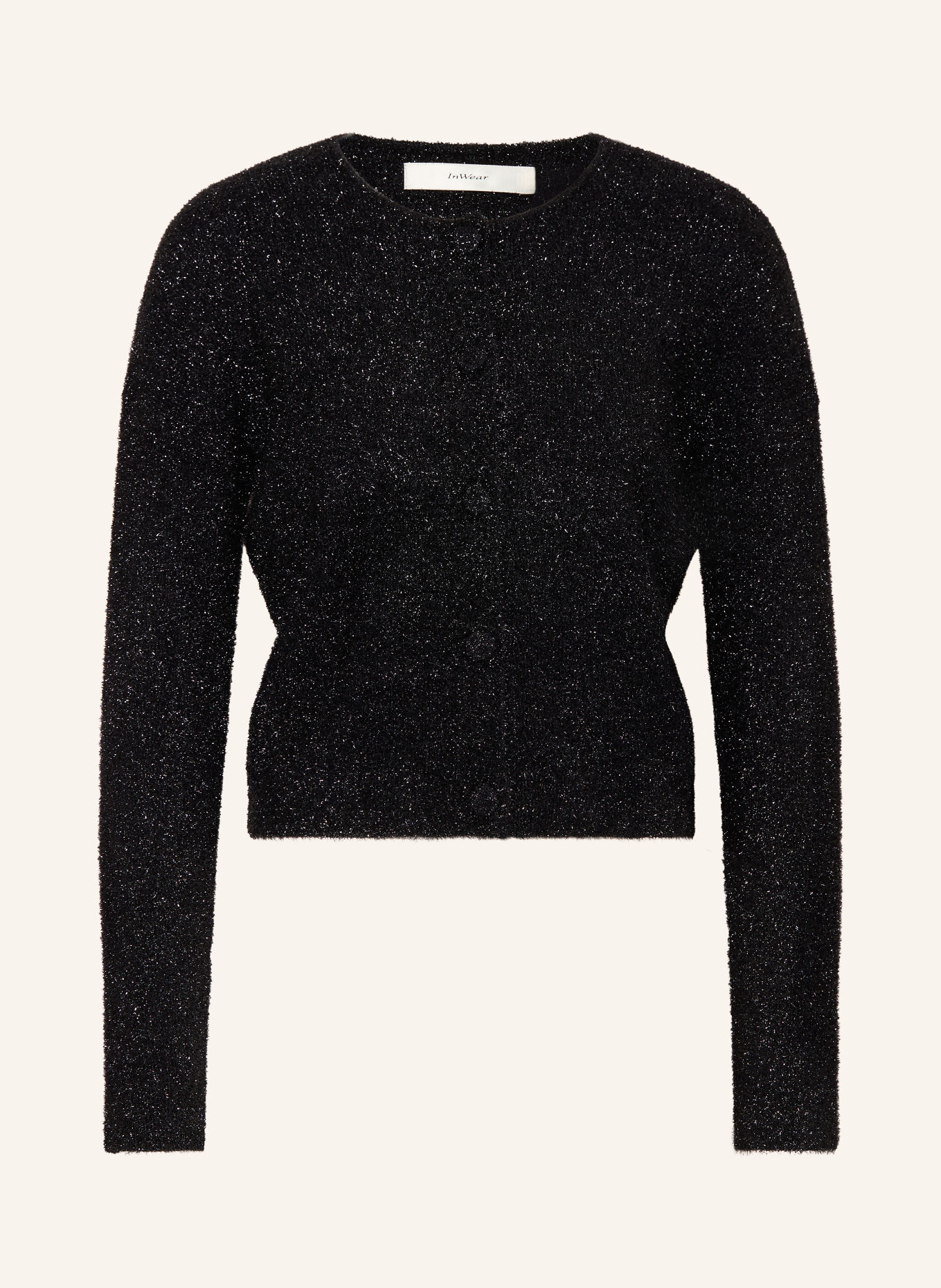 InWear PATTIIW Cardigan with Glitter Yarn: BLACK