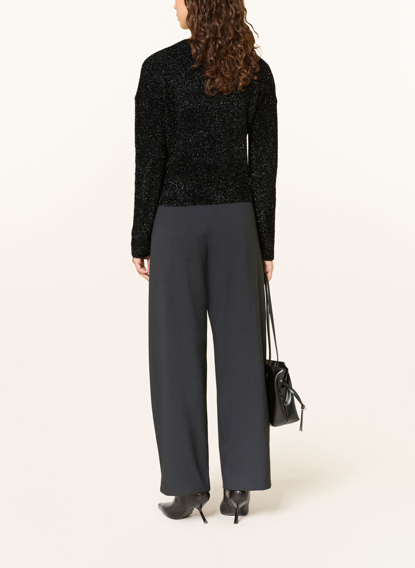 InWear PATTIIW Cardigan with Glitter Yarn: BLACK
