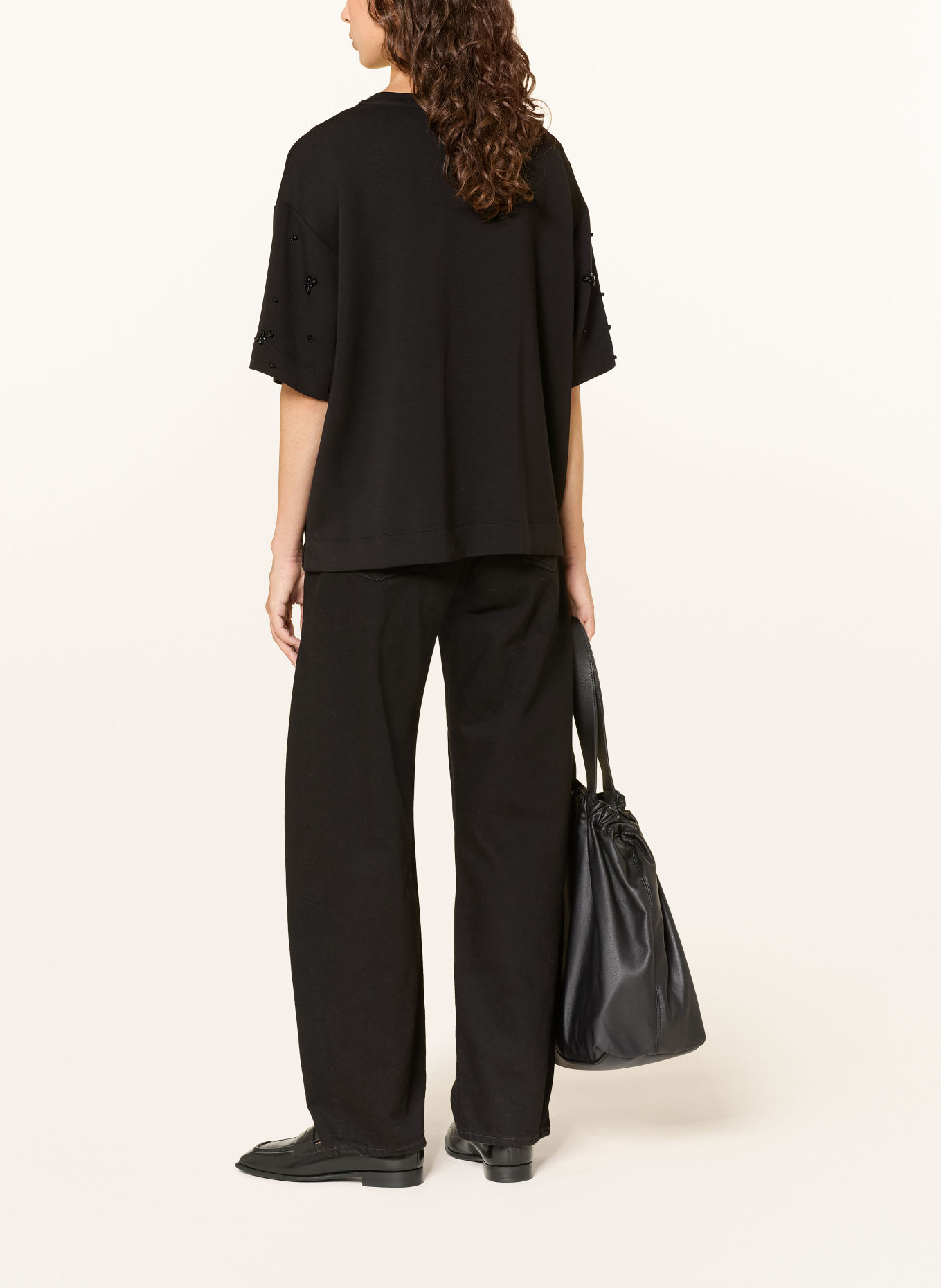 InWear BAYAIW T-shirt with decorative stones: BLACK