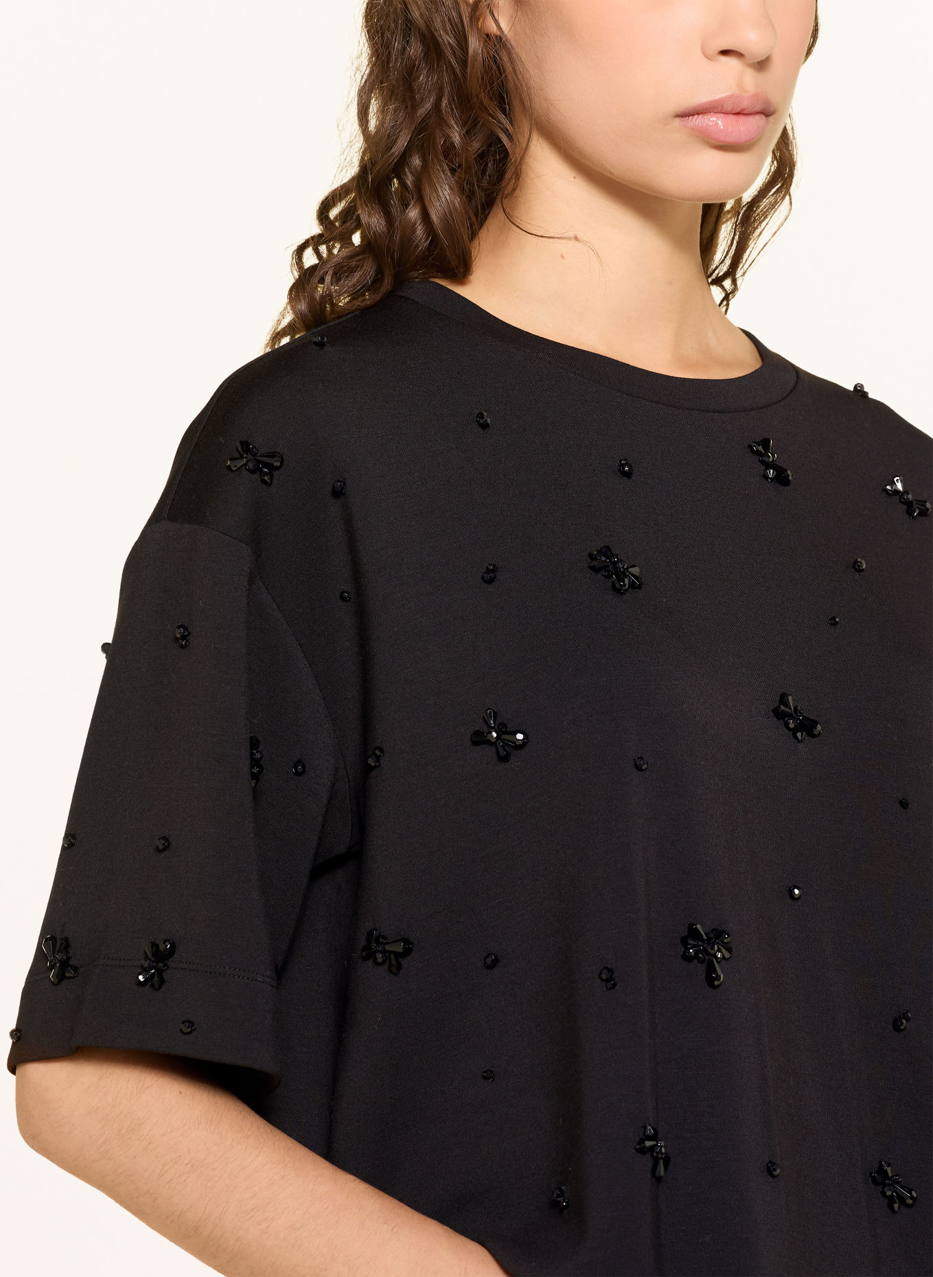 InWear BAYAIW T-shirt with decorative stones: BLACK