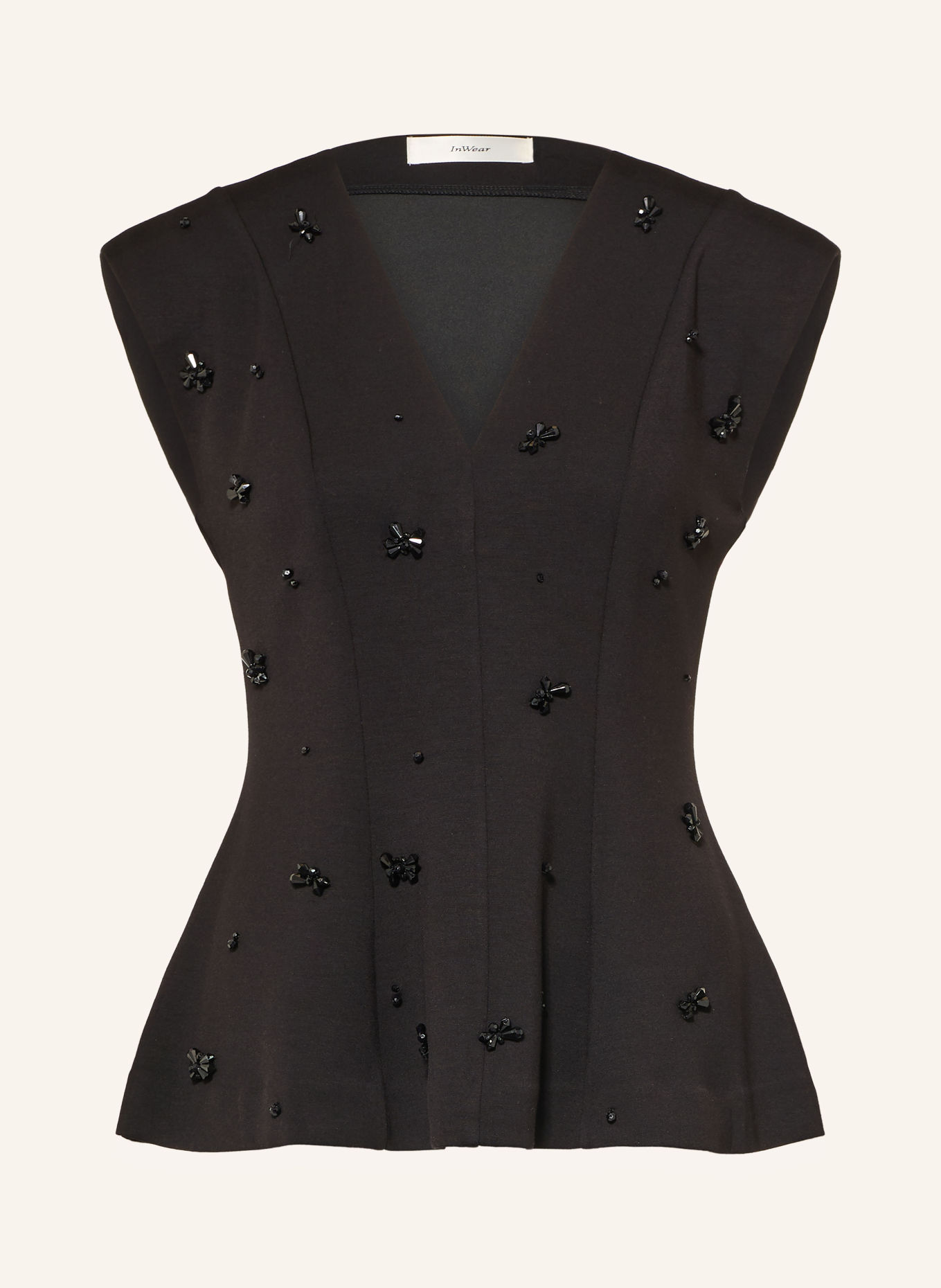 InWear Top koszulowy BAYAIW VINCENT z kamieniami ozdobnymi: CZARNY