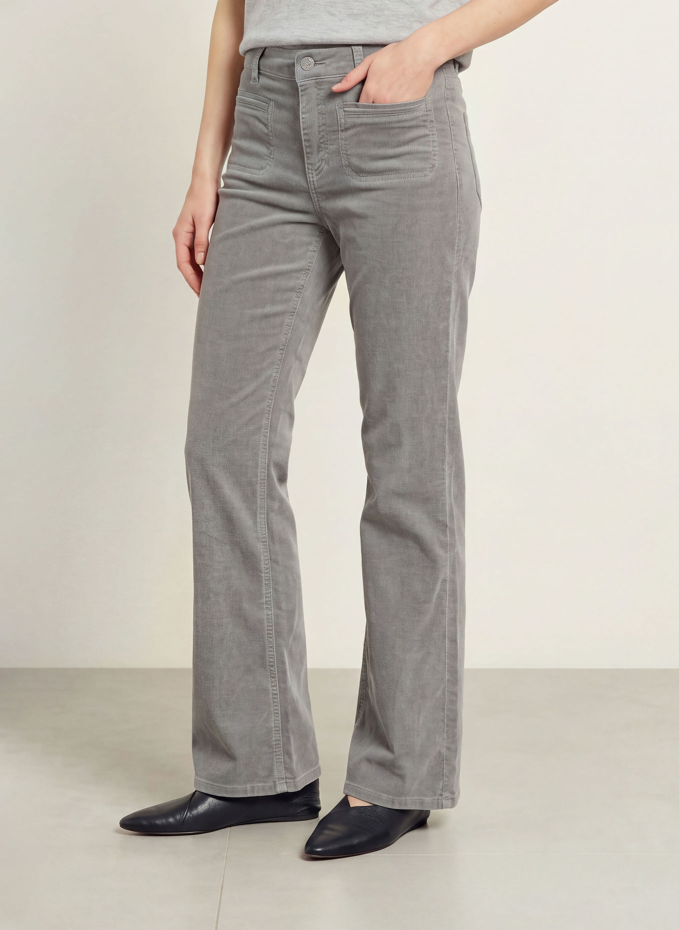 OPUS PANTS Cord pants MELLY FRESH: GRAY