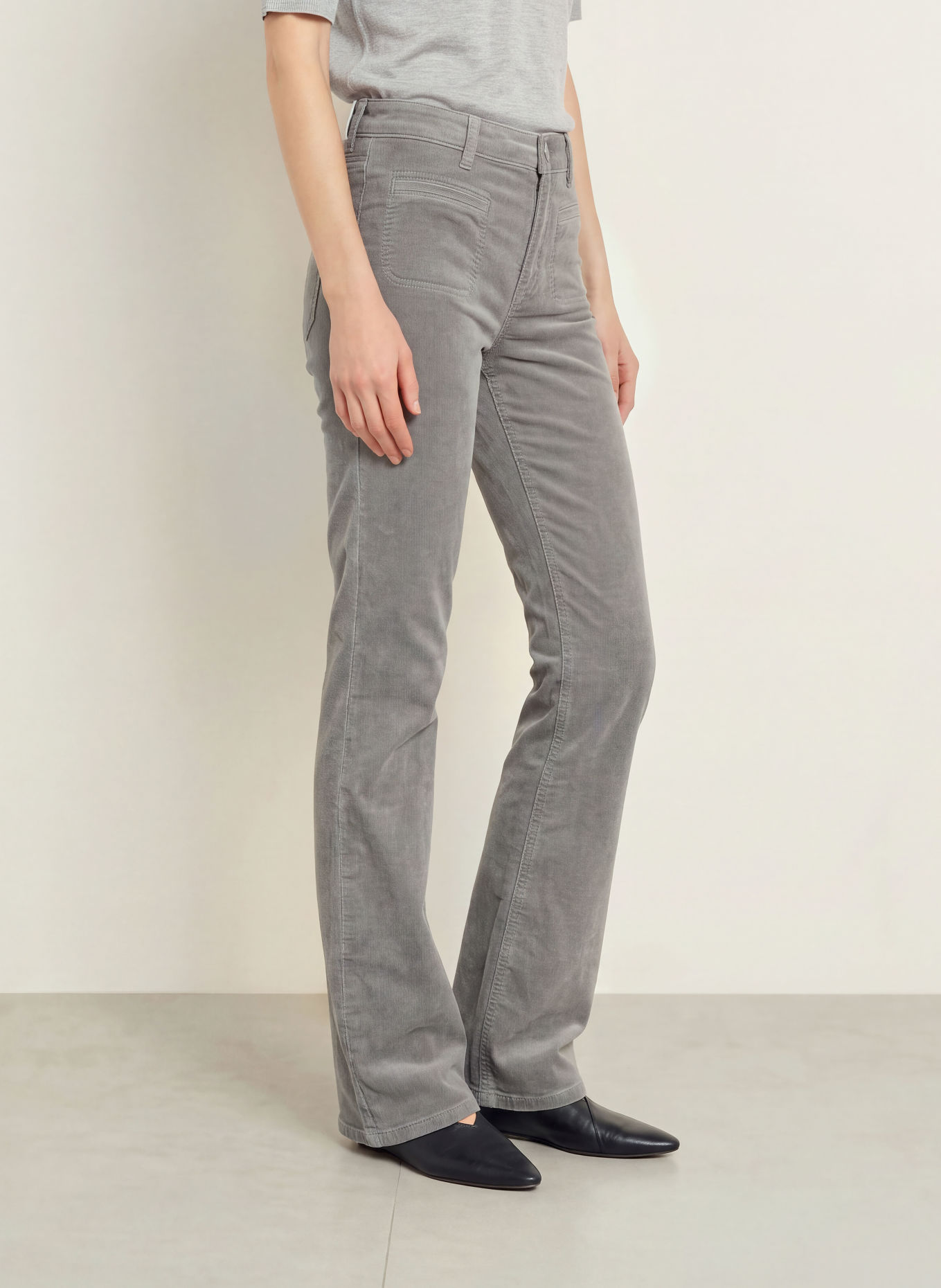 OPUS PANTS Cord pants MELLY FRESH: GRAY