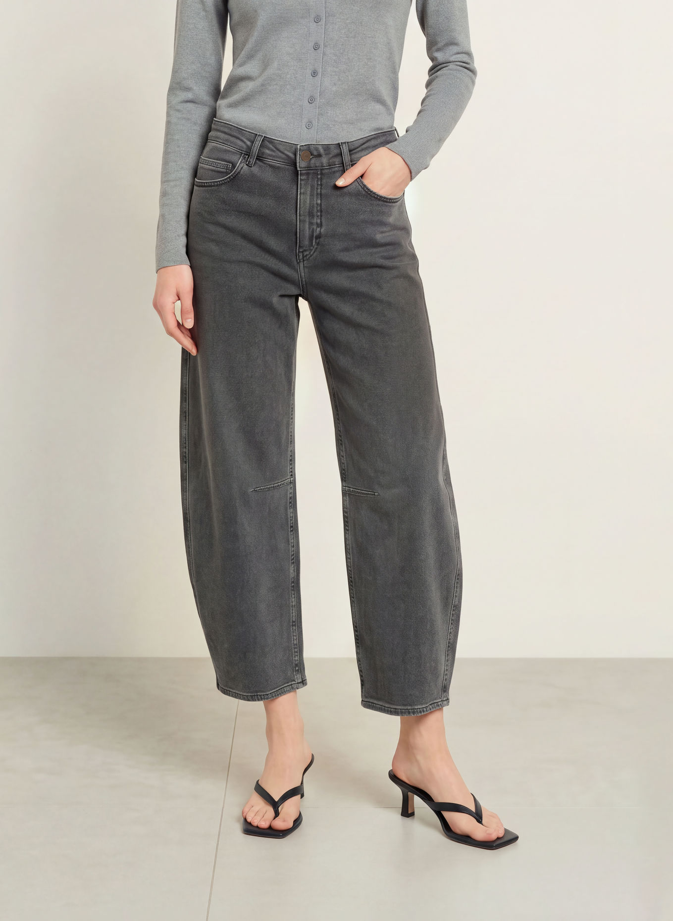OPUS PANTS MARI VEGA Barrel-leg jeans: 70373 dark grey