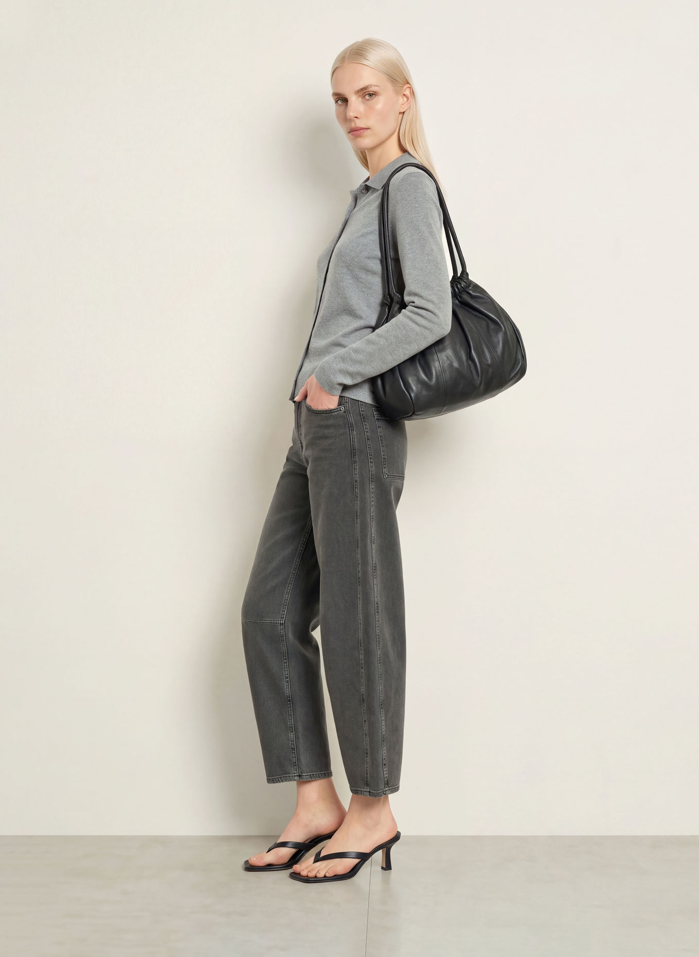 OPUS PANTS MARI VEGA Barrel-leg jeans: 70373 dark grey