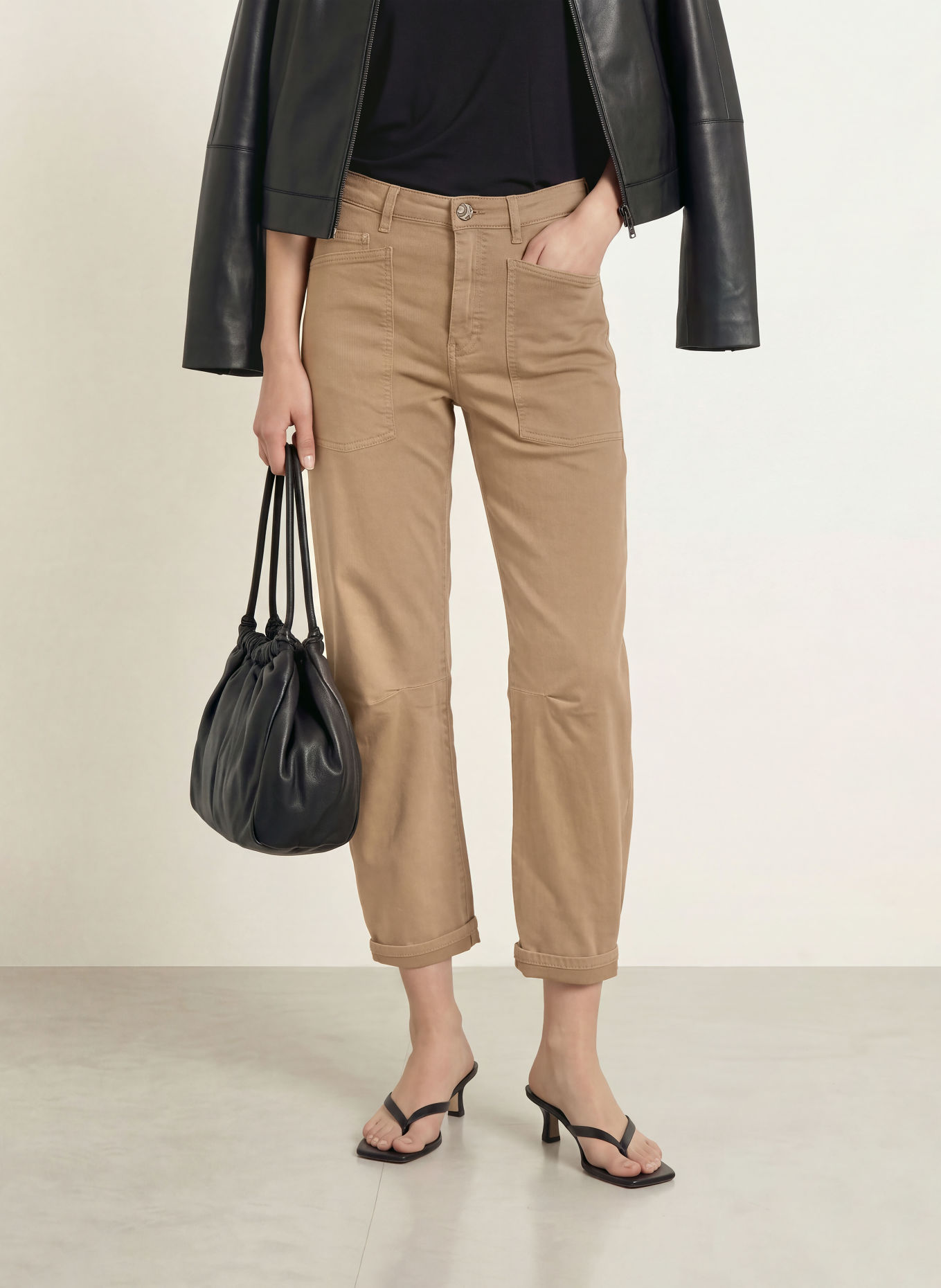 OPUS PANTS LISANA Barrel-leg jeans: 20044 light mocca
