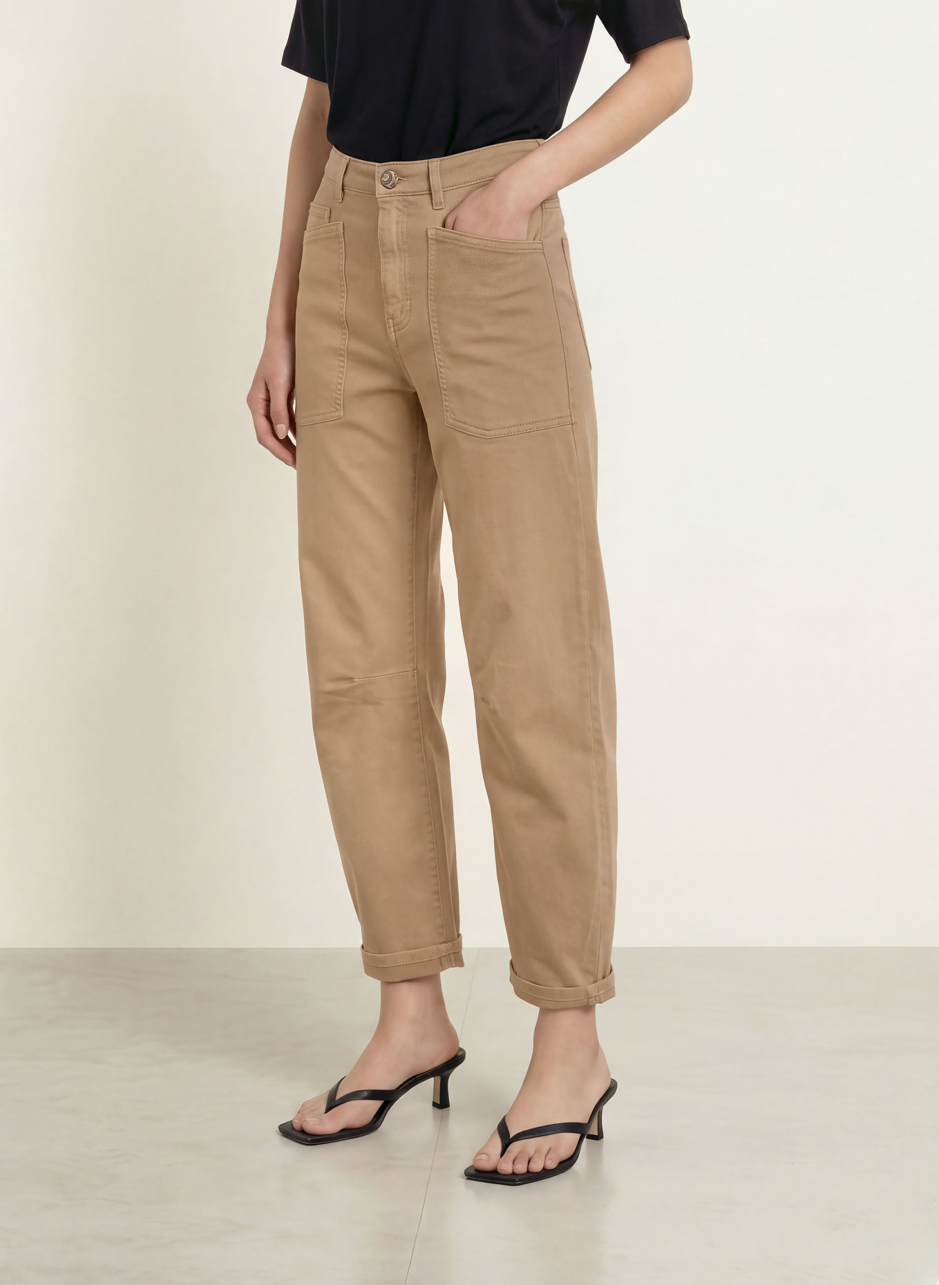 OPUS PANTS LISANA Barrel-leg jeans: 20044 light mocca