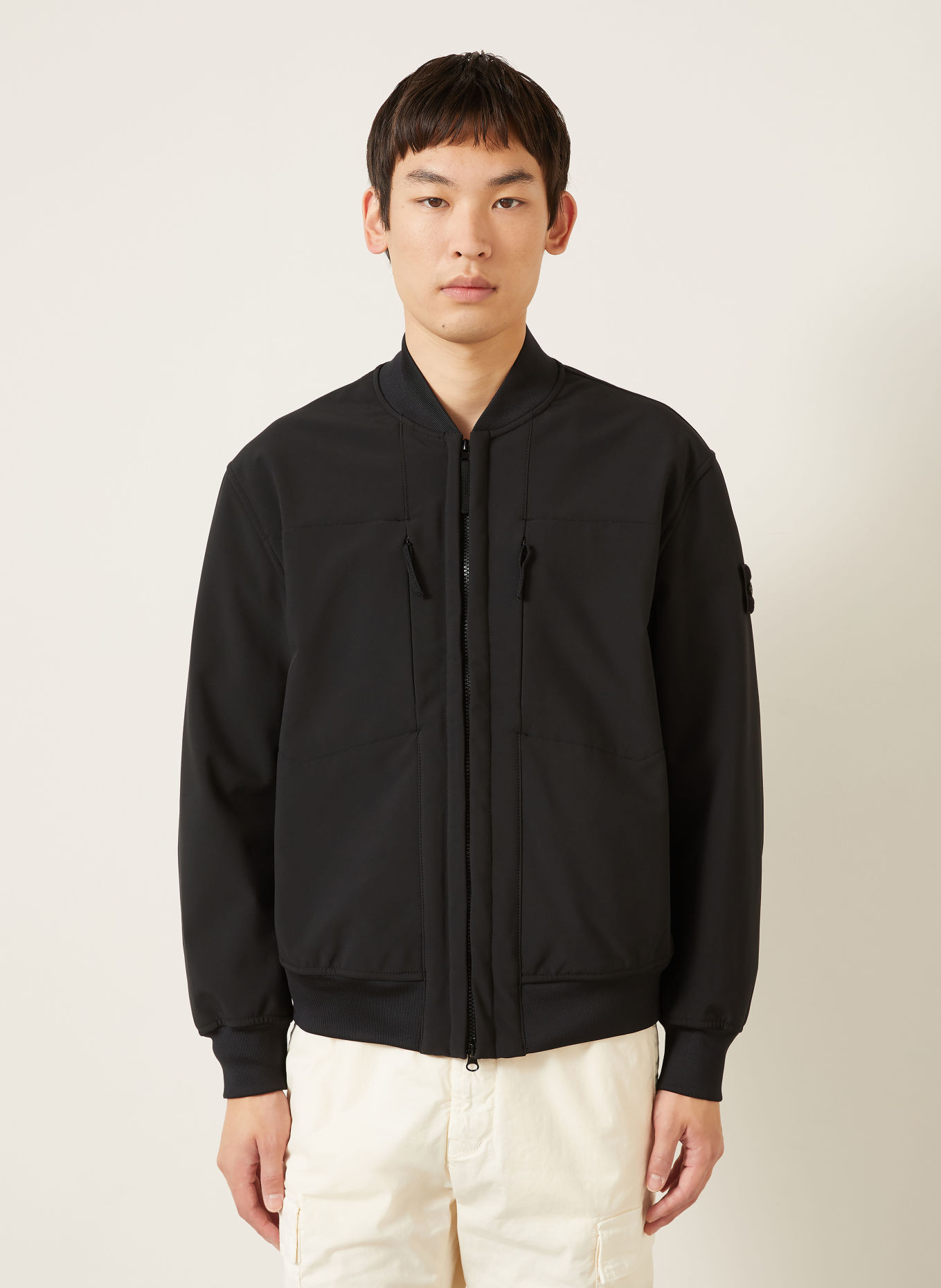 STONE ISLAND Bomberka typu softshell: CZARNY