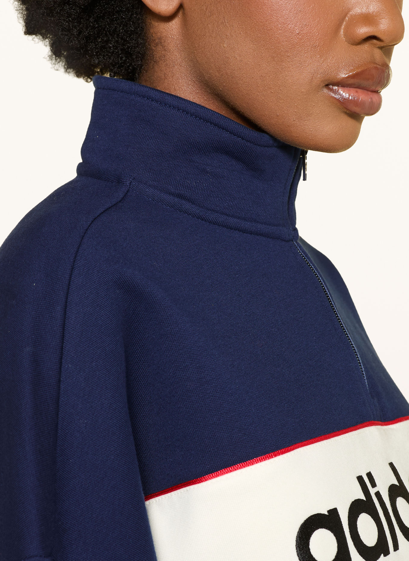 adidas Originals Bluza dresowa typu troyer: GRANATOWY / BIAŁY / CZARNY