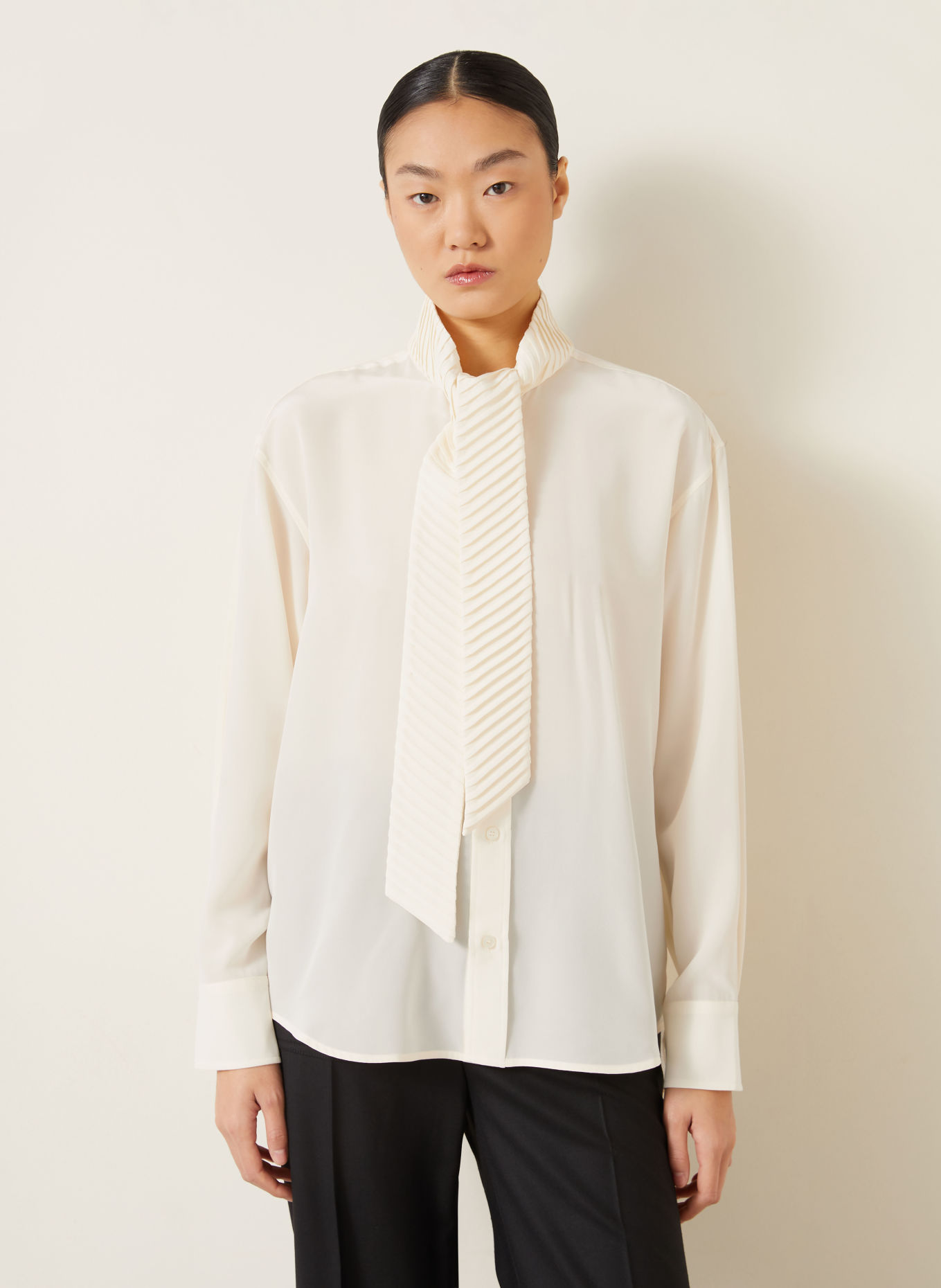 VICTORIA BECKHAM Schluppenbluse aus Seide: CREME