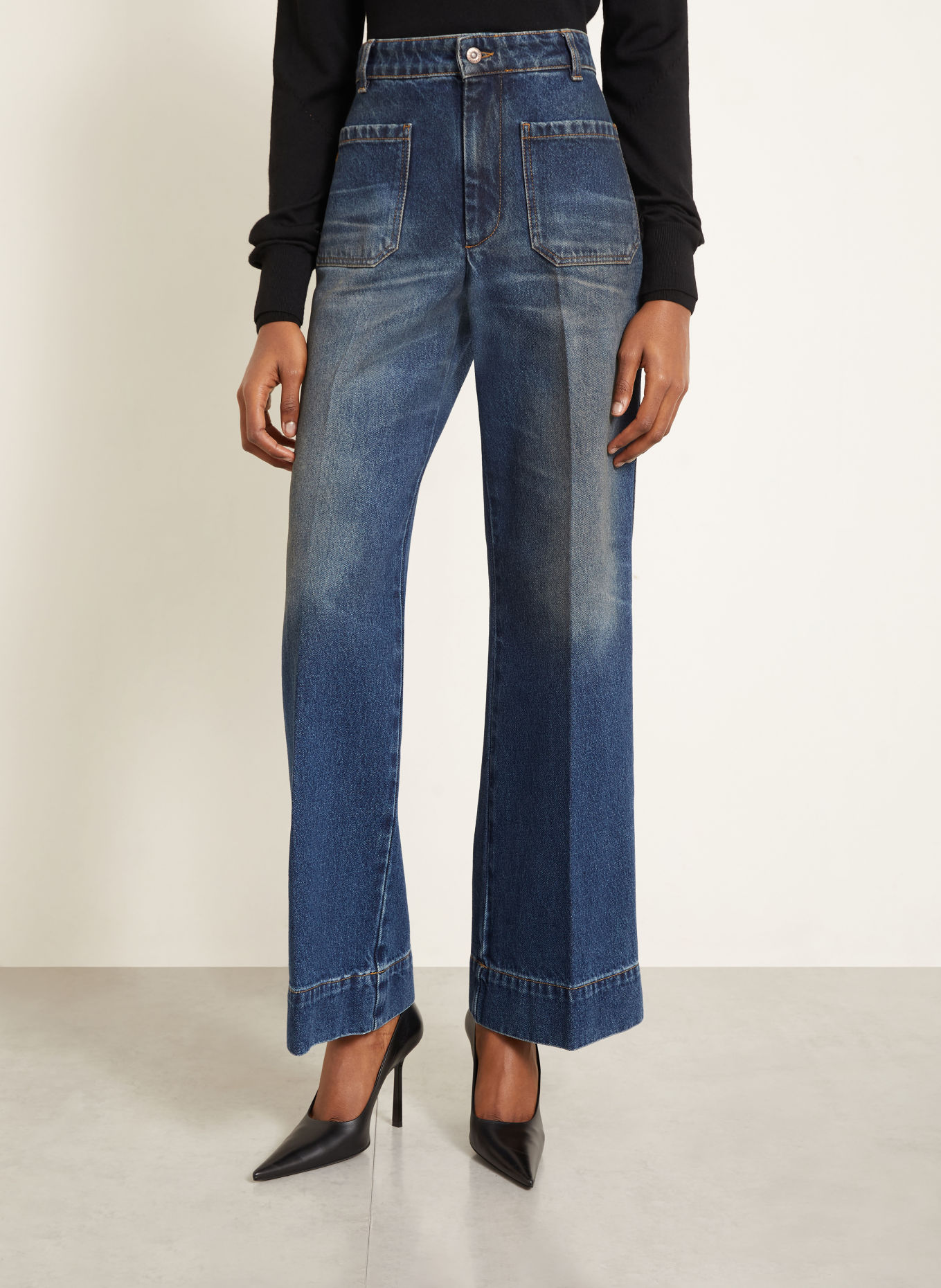 VICTORIA BECKHAM Wide leg jeans ALINA: 8568 DARK VINTAGE WASH