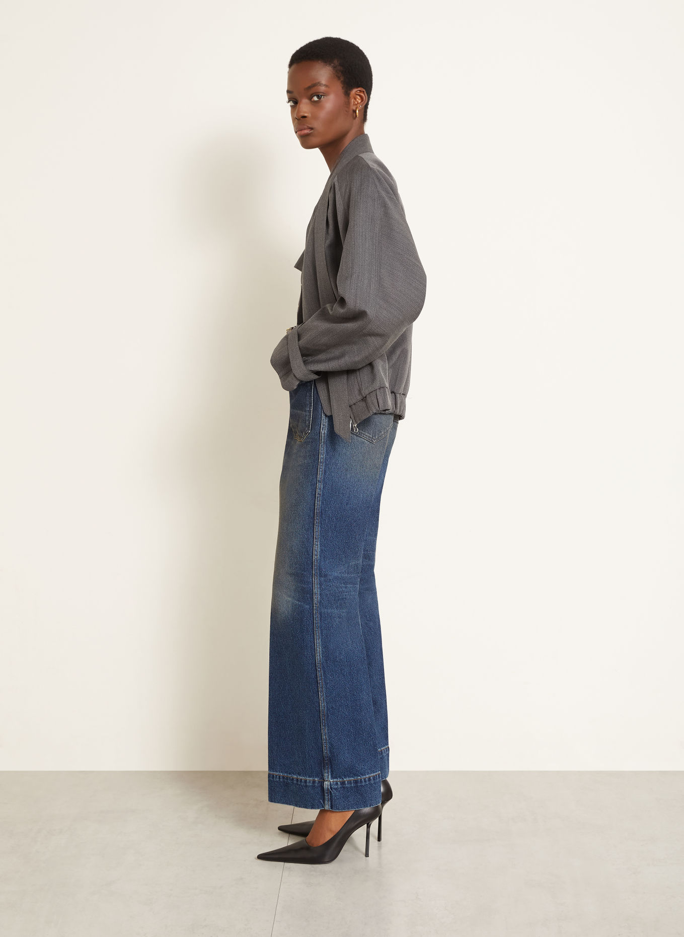 VICTORIA BECKHAM Wide leg jeans ALINA: 8568 DARK VINTAGE WASH