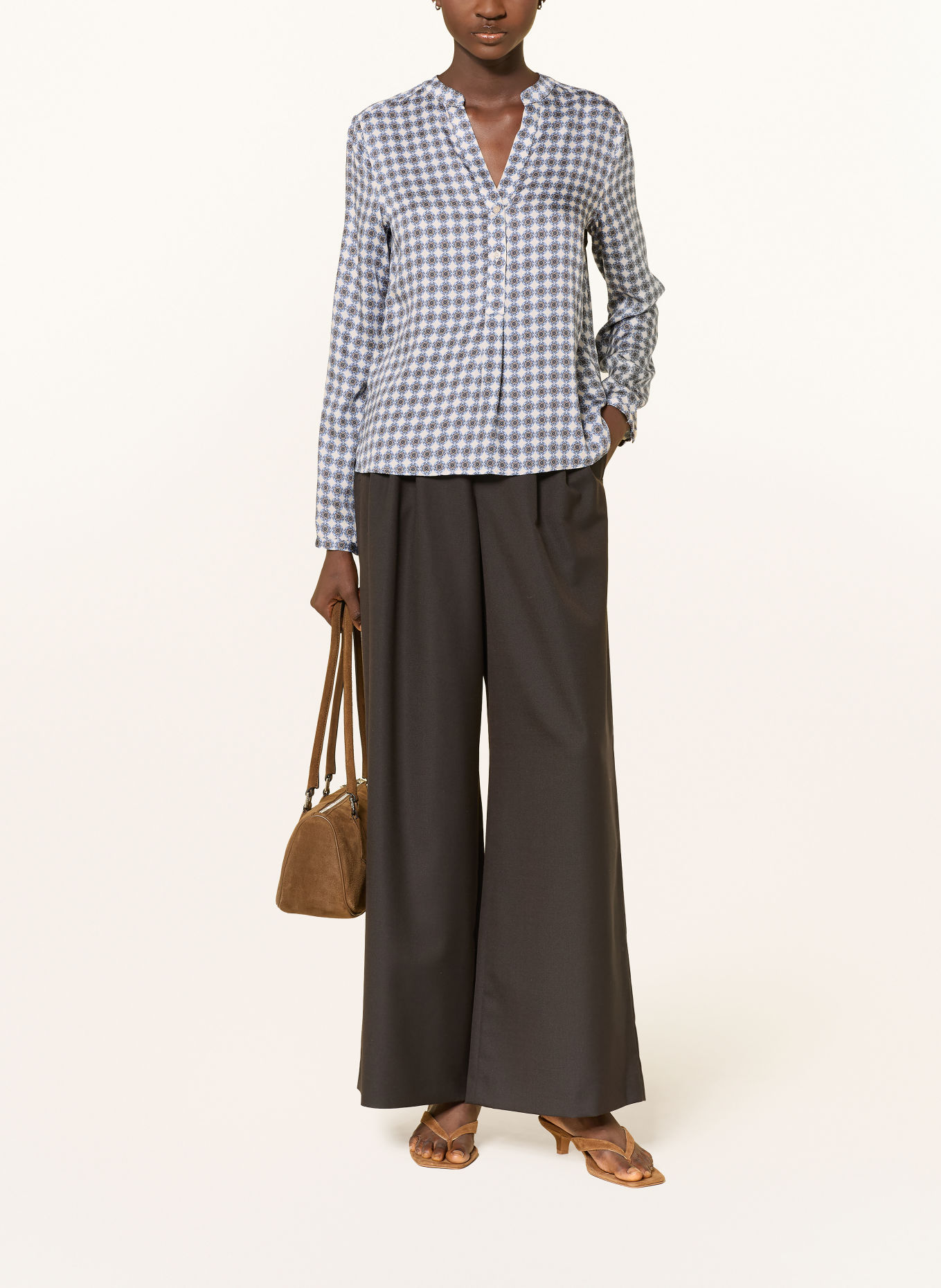 MILANO ITALY Shirt blouse: LIGHT BLUE / CREAM / BLUE