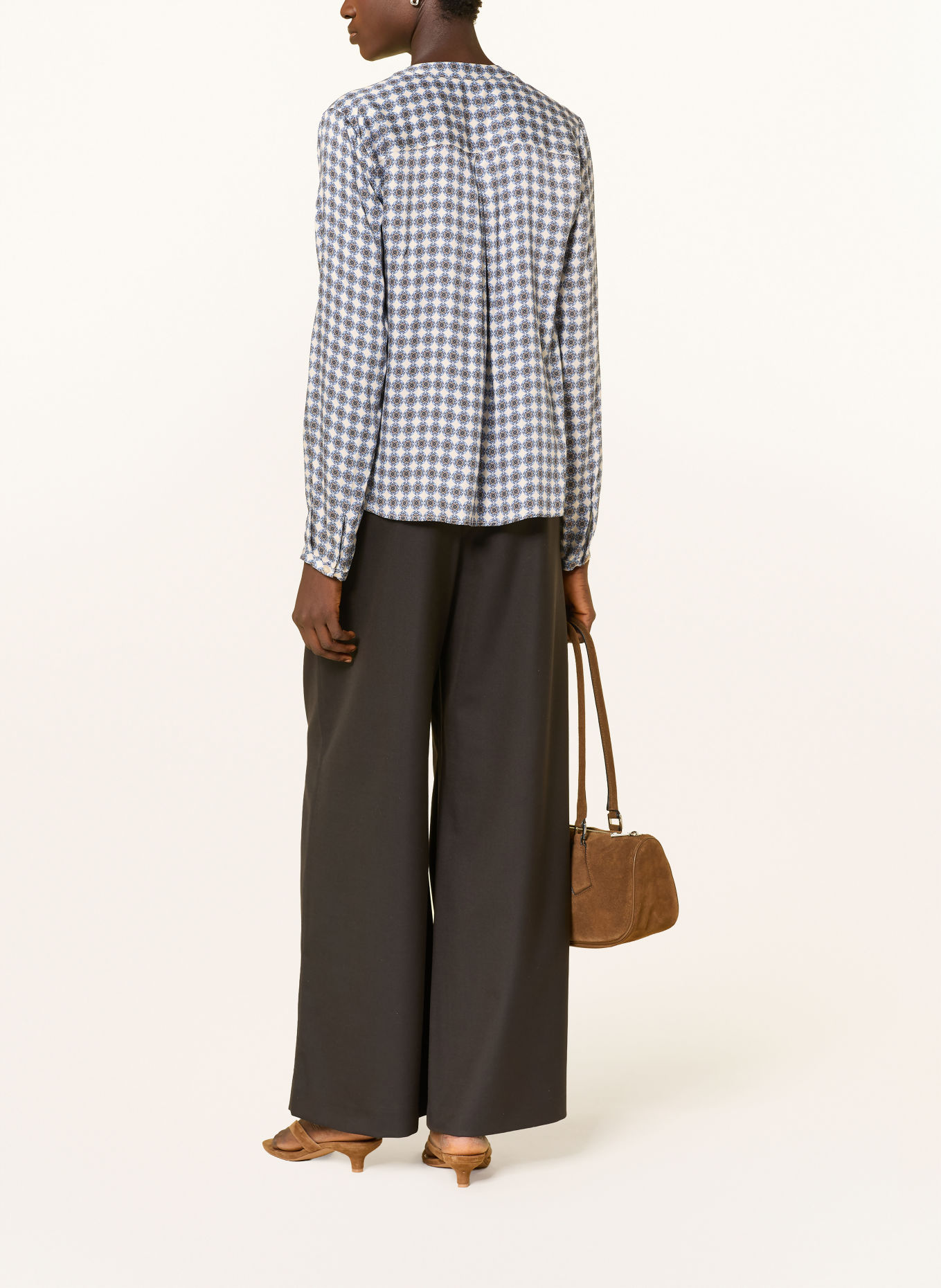 MILANO ITALY Shirt blouse: LIGHT BLUE / CREAM / BLUE