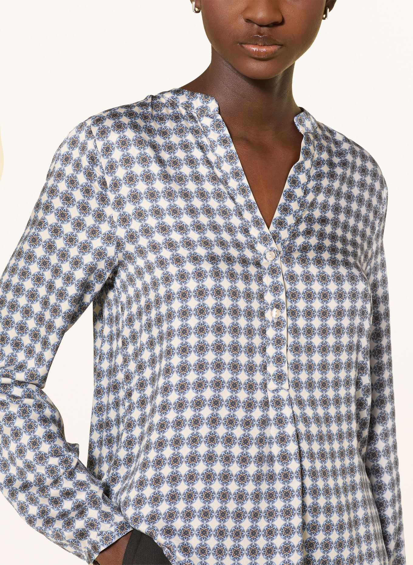 MILANO ITALY Shirt blouse: LIGHT BLUE / CREAM / BLUE