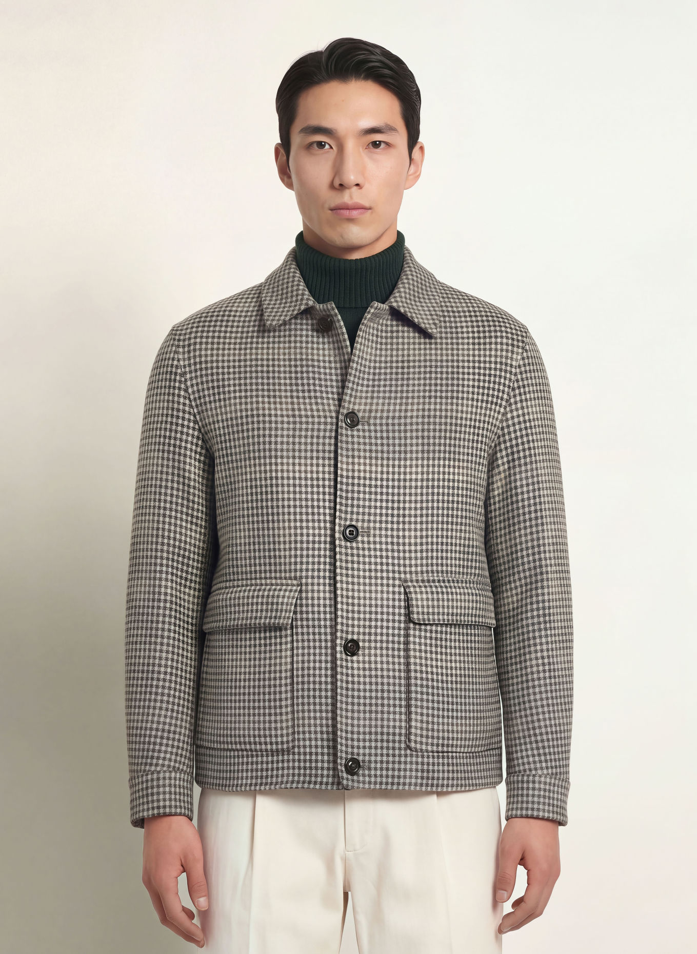 BOGLIOLI Overshirt: DARK GRAY / BEIGE