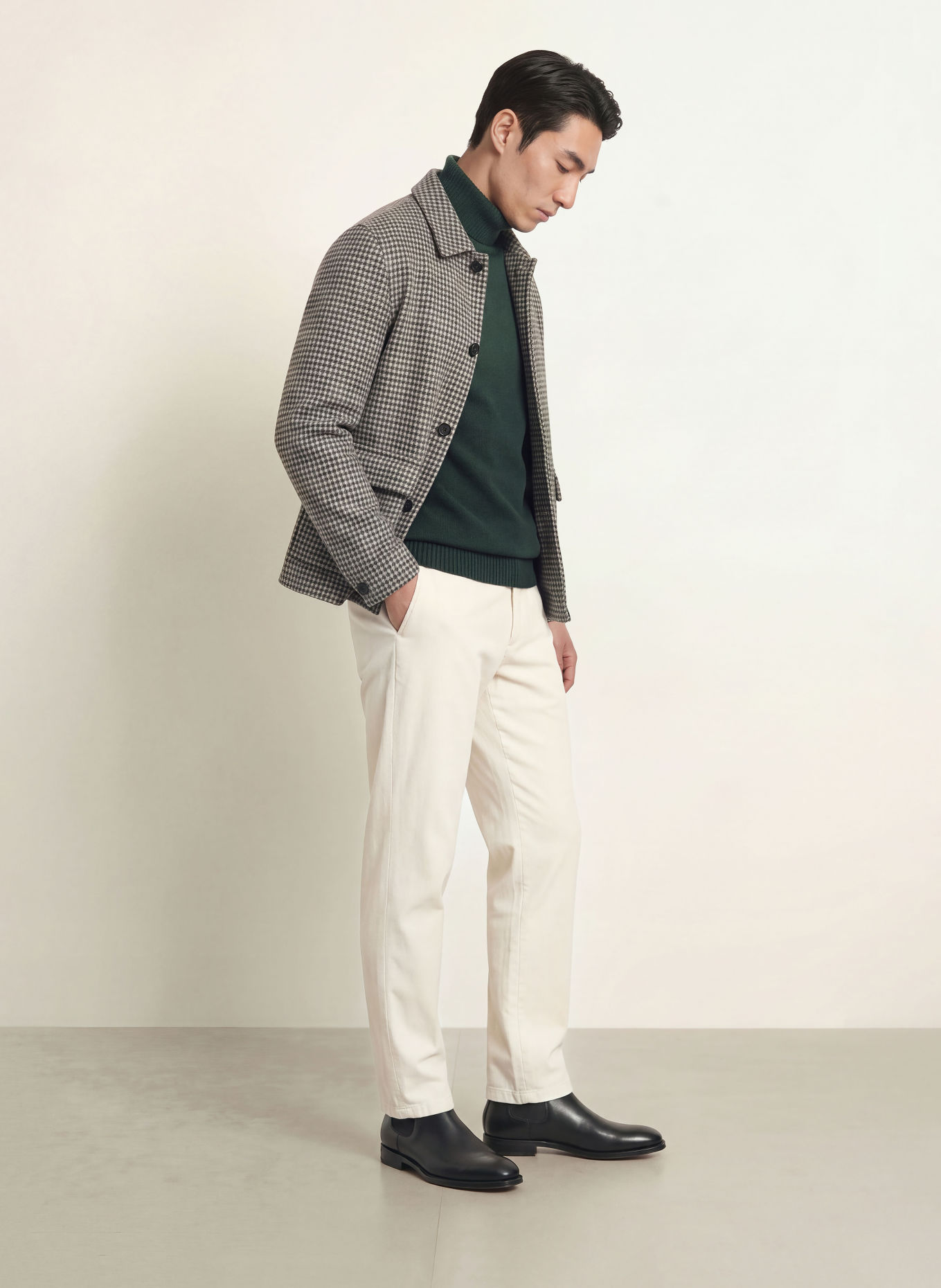 BOGLIOLI Overshirt: DARK GRAY / BEIGE