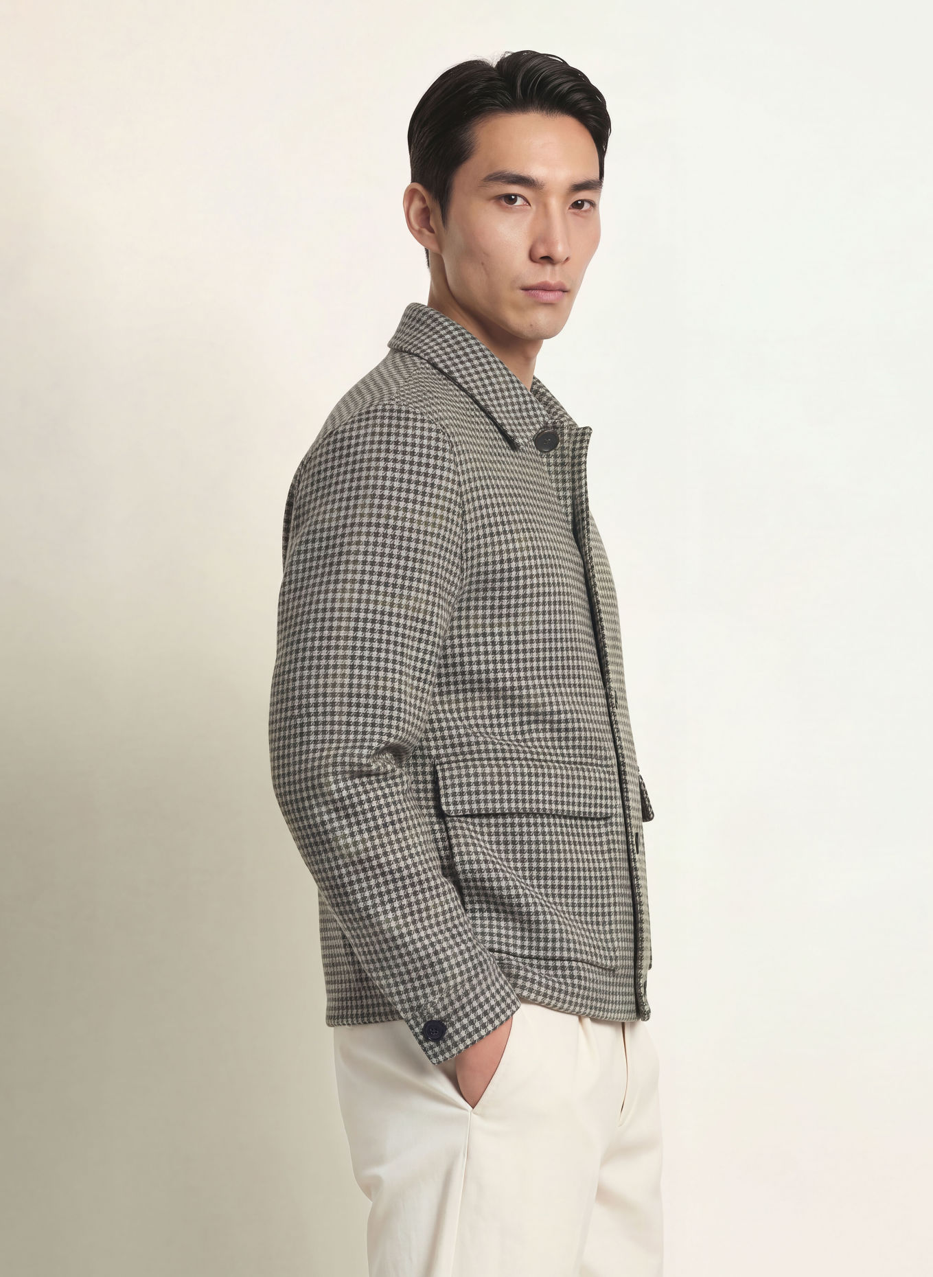 BOGLIOLI Overshirt: DARK GRAY / BEIGE