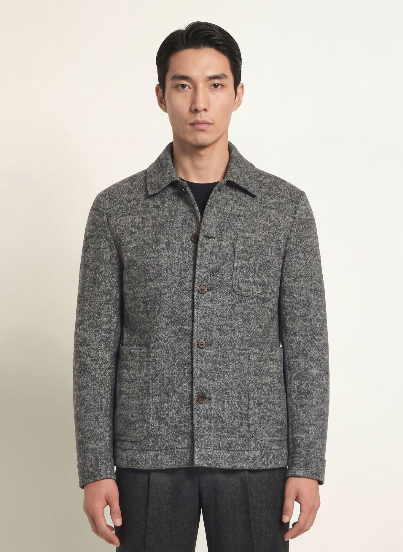 TIGER OF SWEDEN SONNY Bouclé Overshirt: GRAY