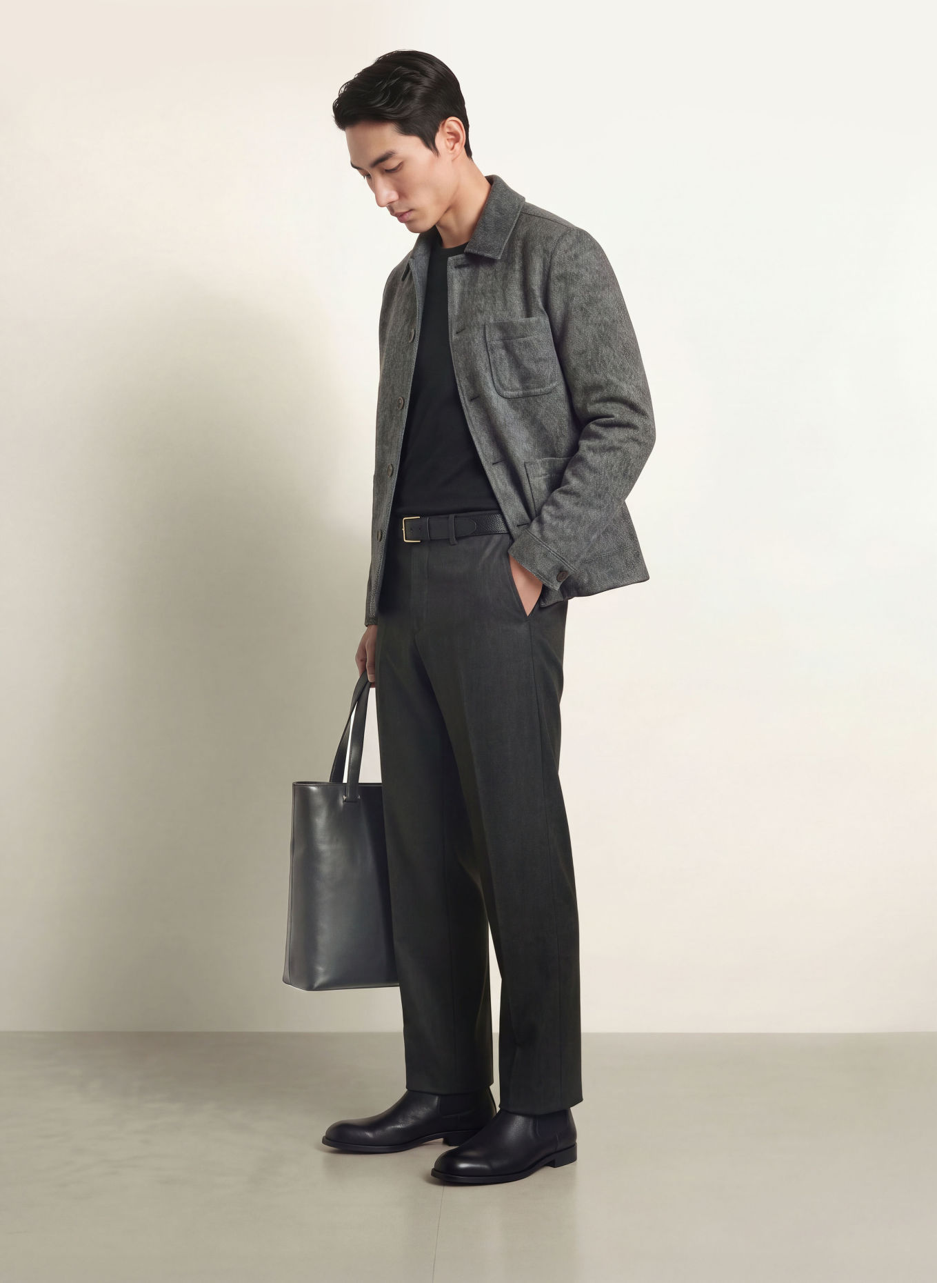 TIGER OF SWEDEN SONNY Bouclé Overshirt: GRAY