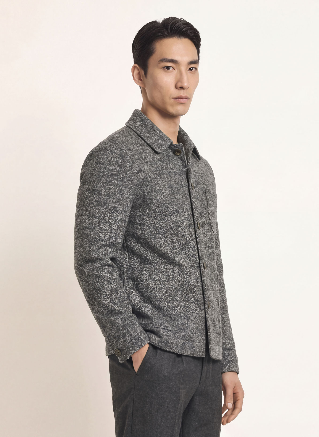 TIGER OF SWEDEN SONNY Bouclé Overshirt: GRAY
