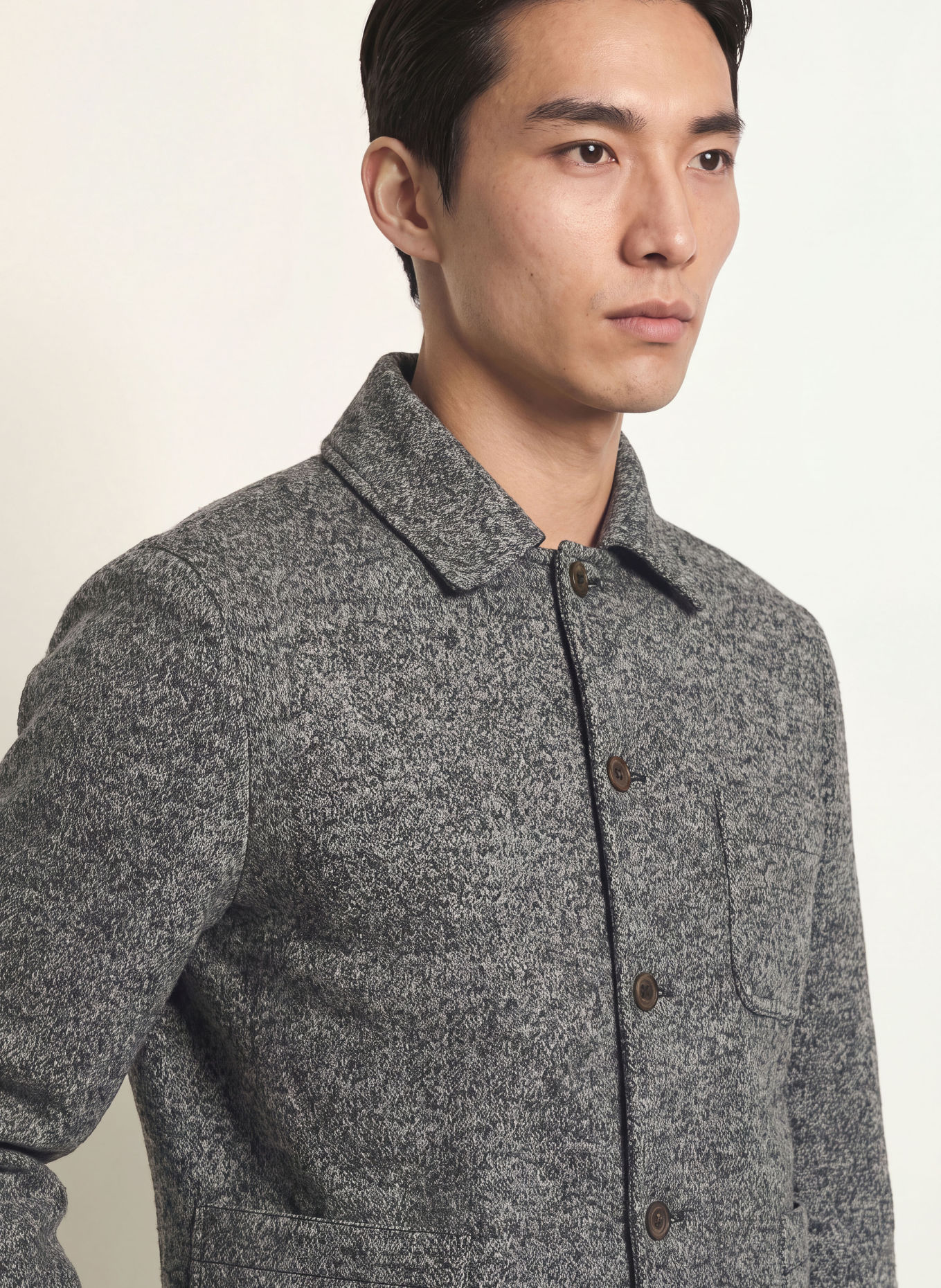 TIGER OF SWEDEN SONNY Bouclé Overshirt: GRAY