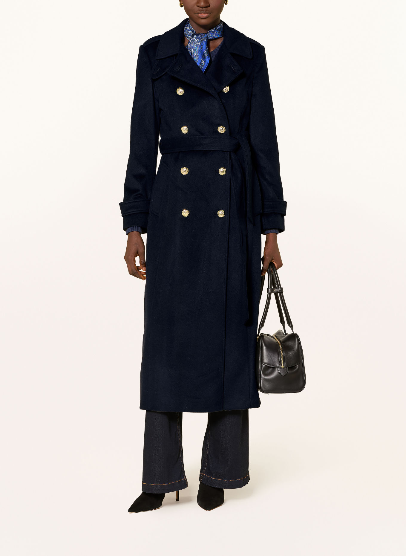 LAUREN RALPH LAUREN Coat: DARK BLUE / GOLD